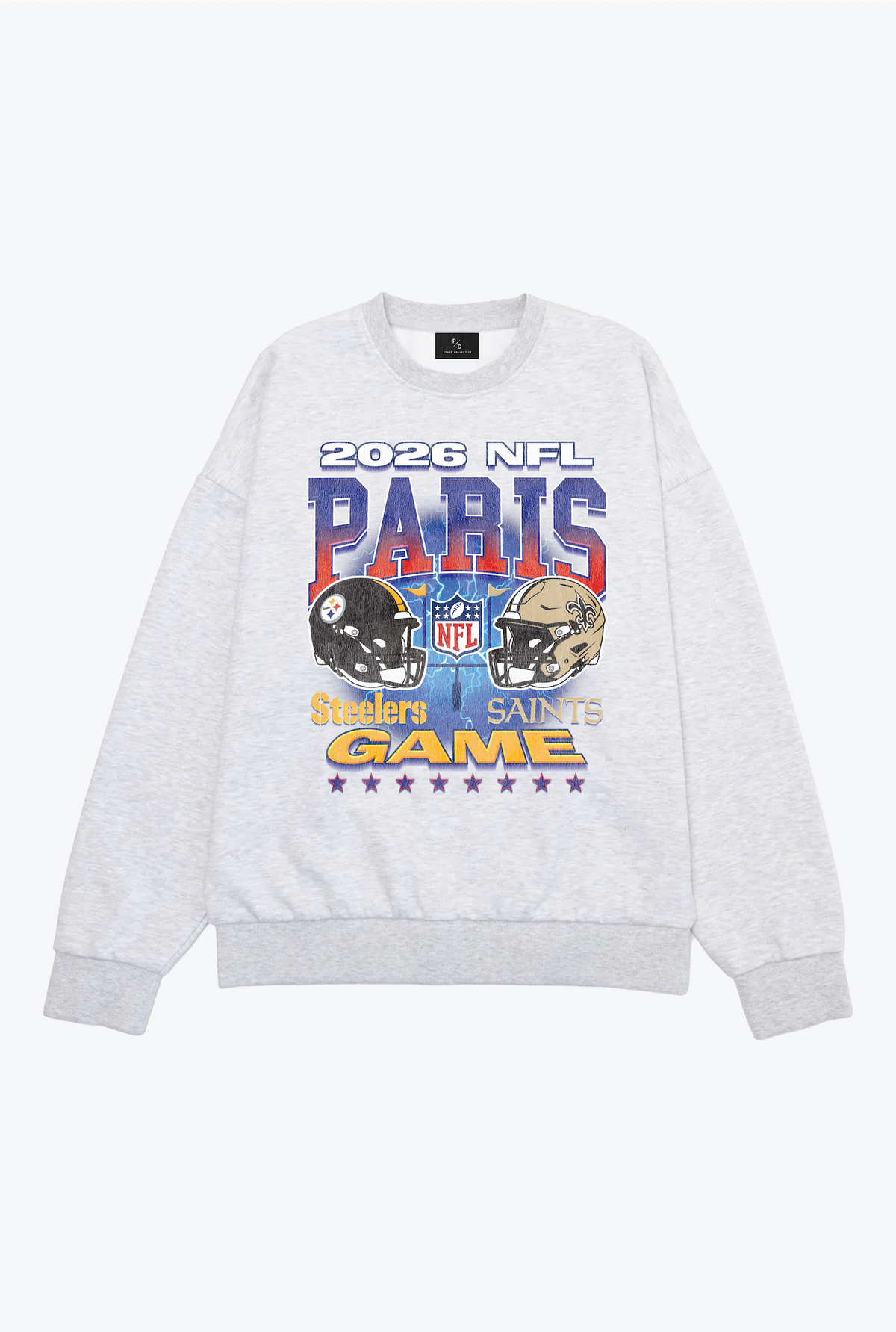 Pittsburgh Steelers vs. New Orleans Saints Paris Crewneck - Ash
