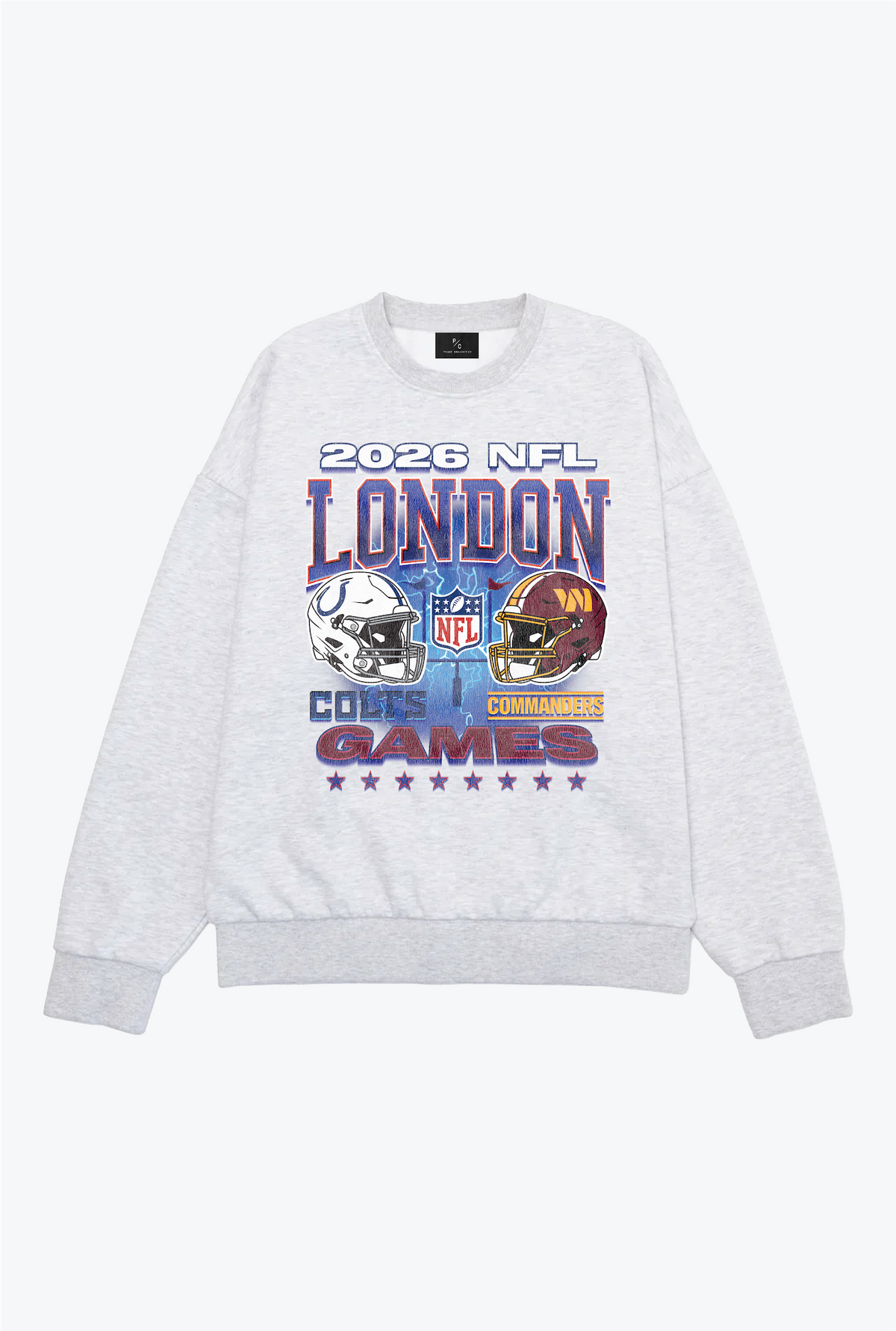 Indianapolis Colts vs. Washington Commanders London Crewneck - Ash