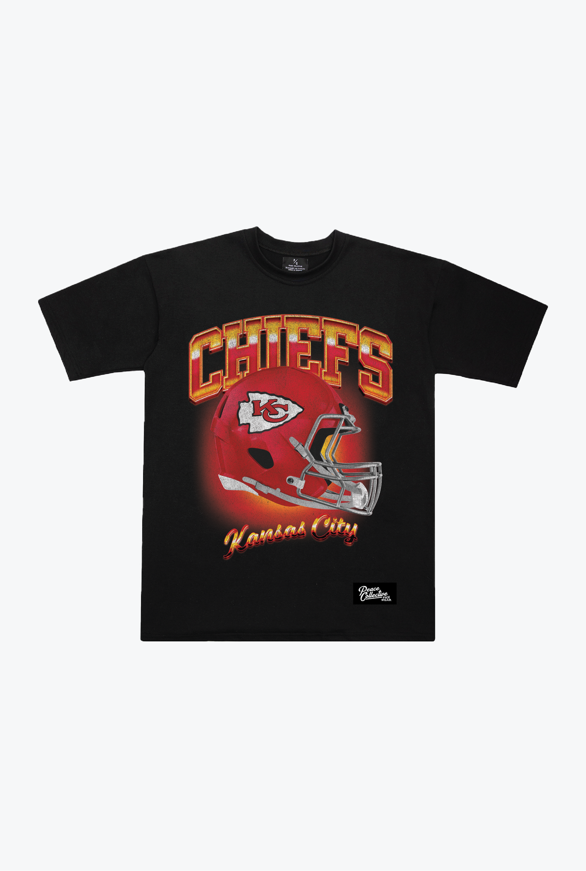Kansas City Chiefs Photorealistic Vintage Heavyweight T-Shirt - Black