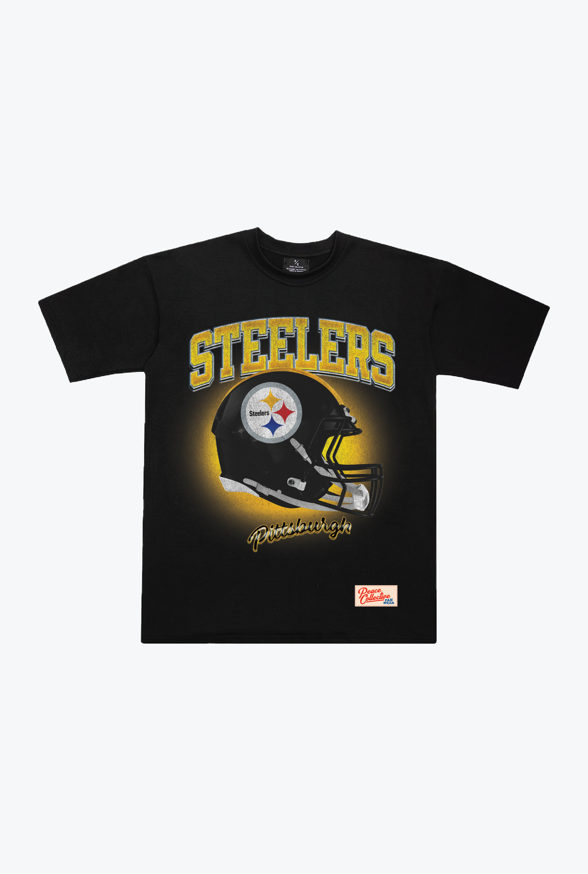 Pittsburgh Steelers Photorealistic Vintage Heavyweight T-Shirt - Black