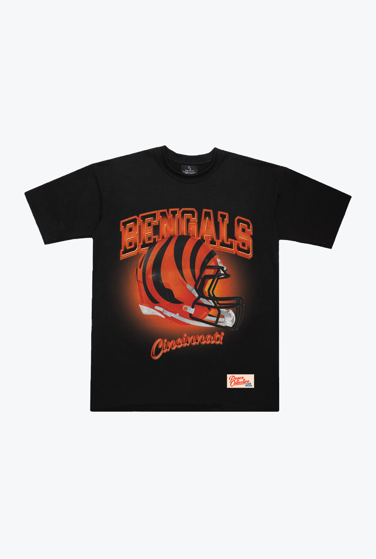 Cincinnati Bengals Photorealistic Vintage Heavyweight T-Shirt - Black