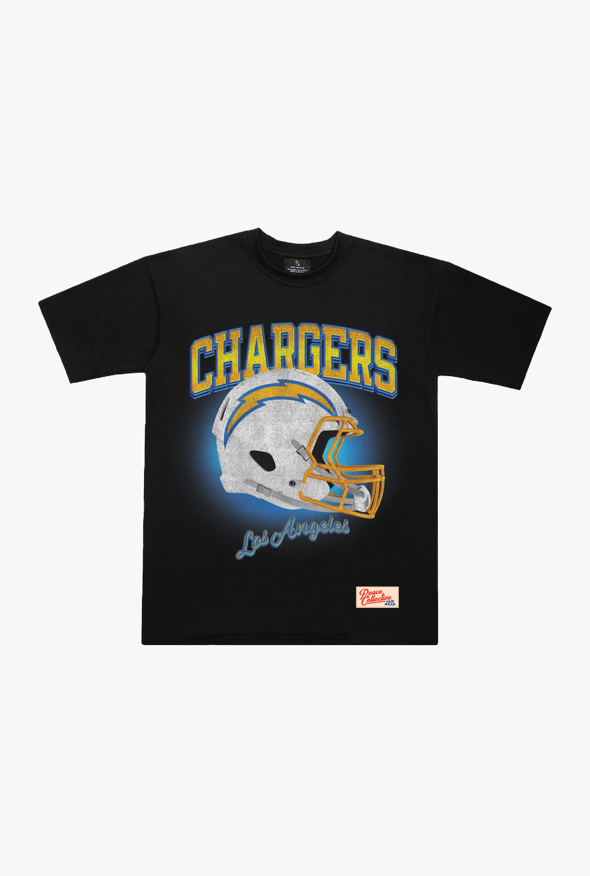 Los Angeles Chargers Photorealistic Vintage Heavyweight T-Shirt - Black