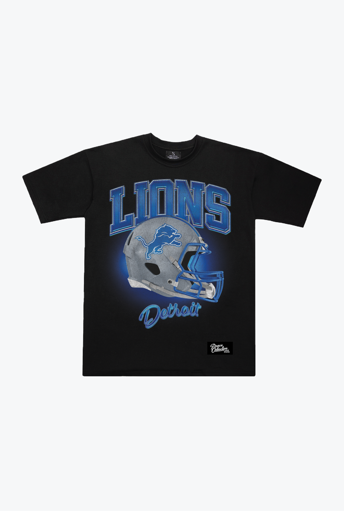 Detroit Lions Photorealistic Vintage Heavyweight T-Shirt - Black
