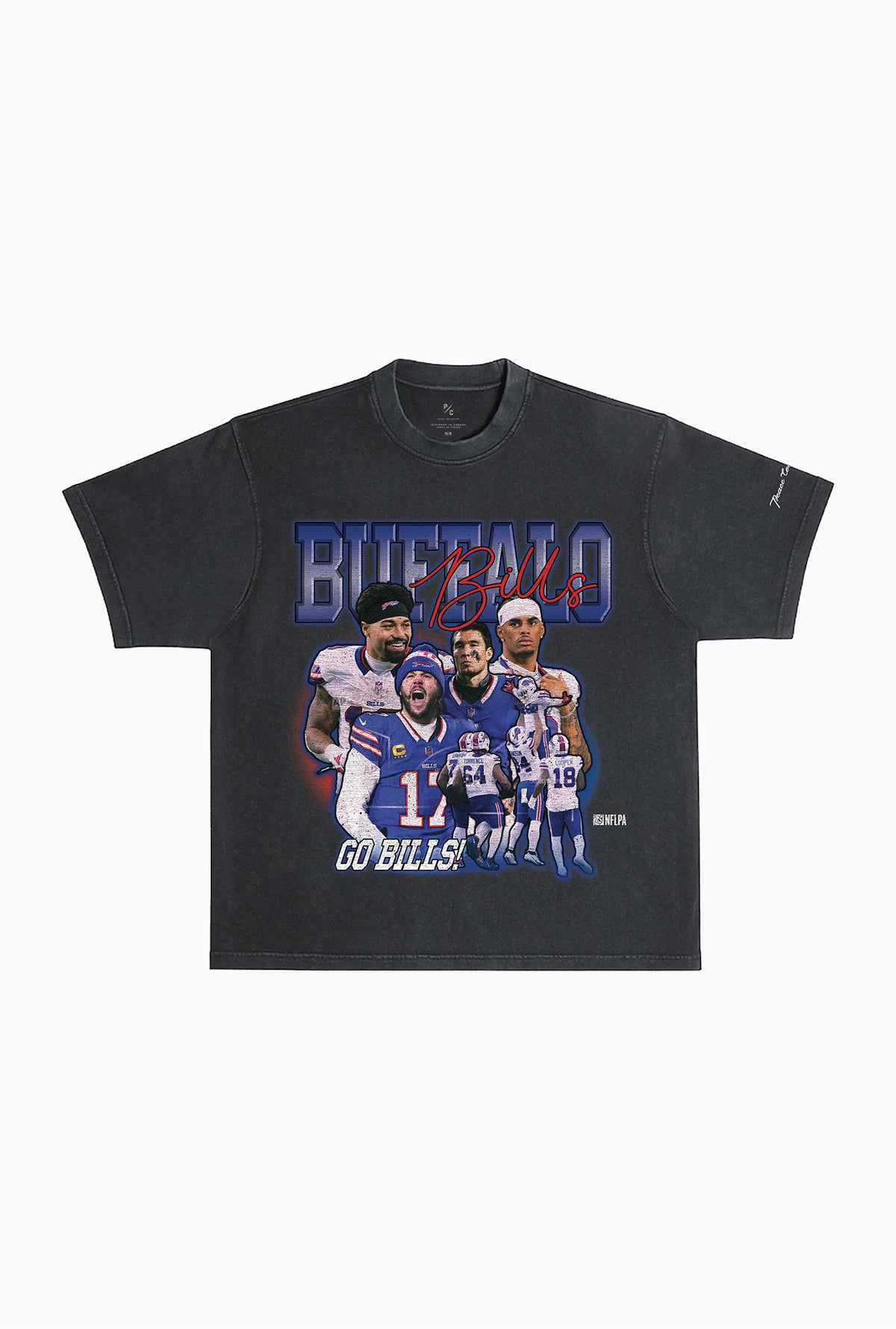 Buffalo Bills Vintage Heavyweight T-Shirt - Off Black