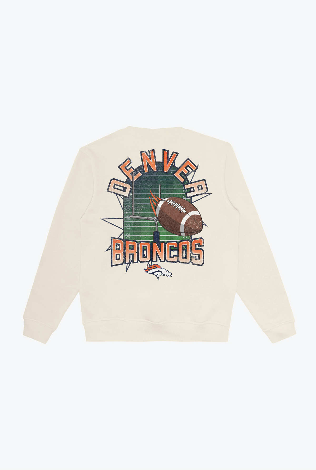 Denver Broncos Vintage Clubhouse Score Crewneck - Ivory