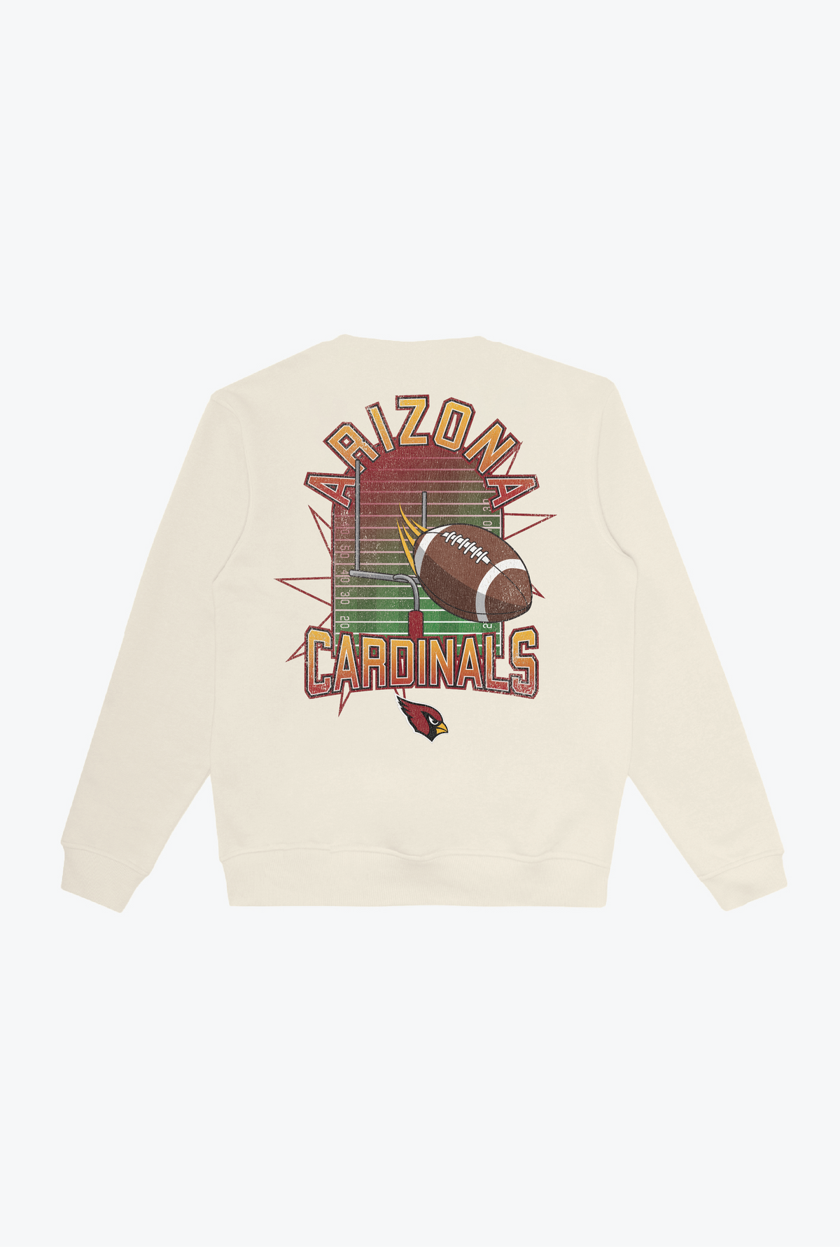 Arizona Cardinals Vintage Clubhouse Score Crewneck - Ivory