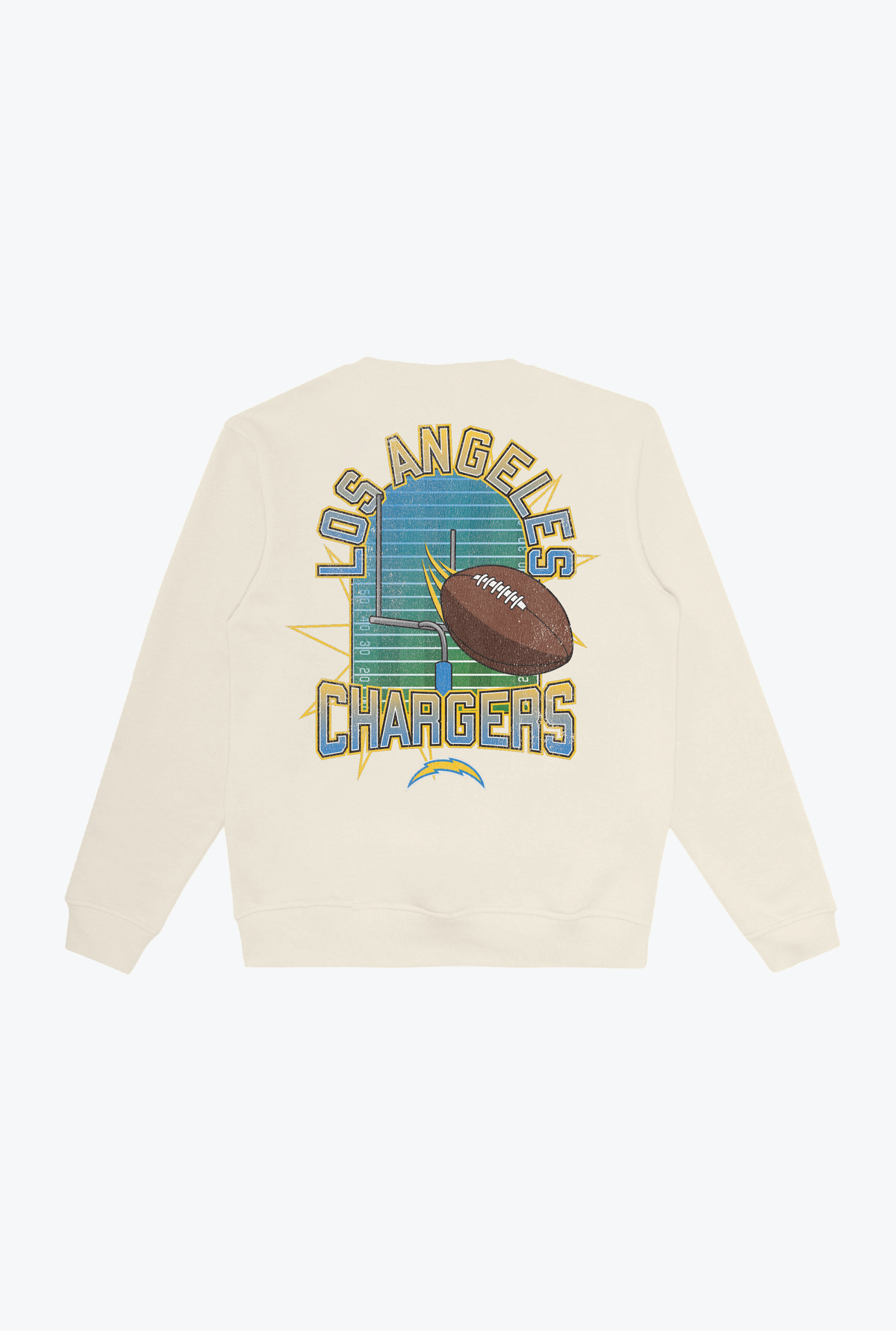 Los Angeles Chargers Vintage Clubhouse Score Crewneck - Ivory