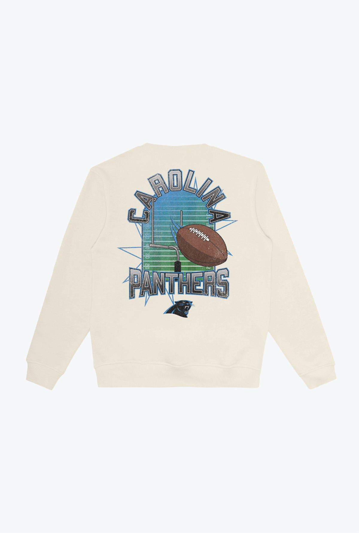 Carolina Panthers Vintage Clubhouse Score Crewneck - Ivory