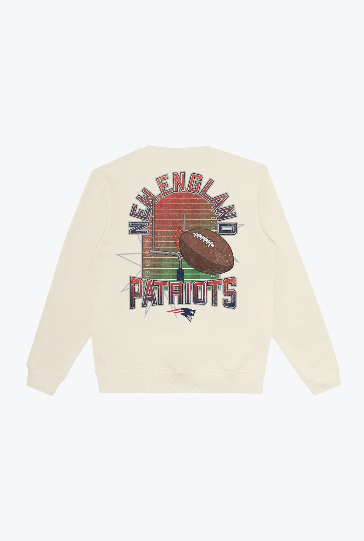 New England Patriots Vintage Clubhouse Score Crewneck - Ivory