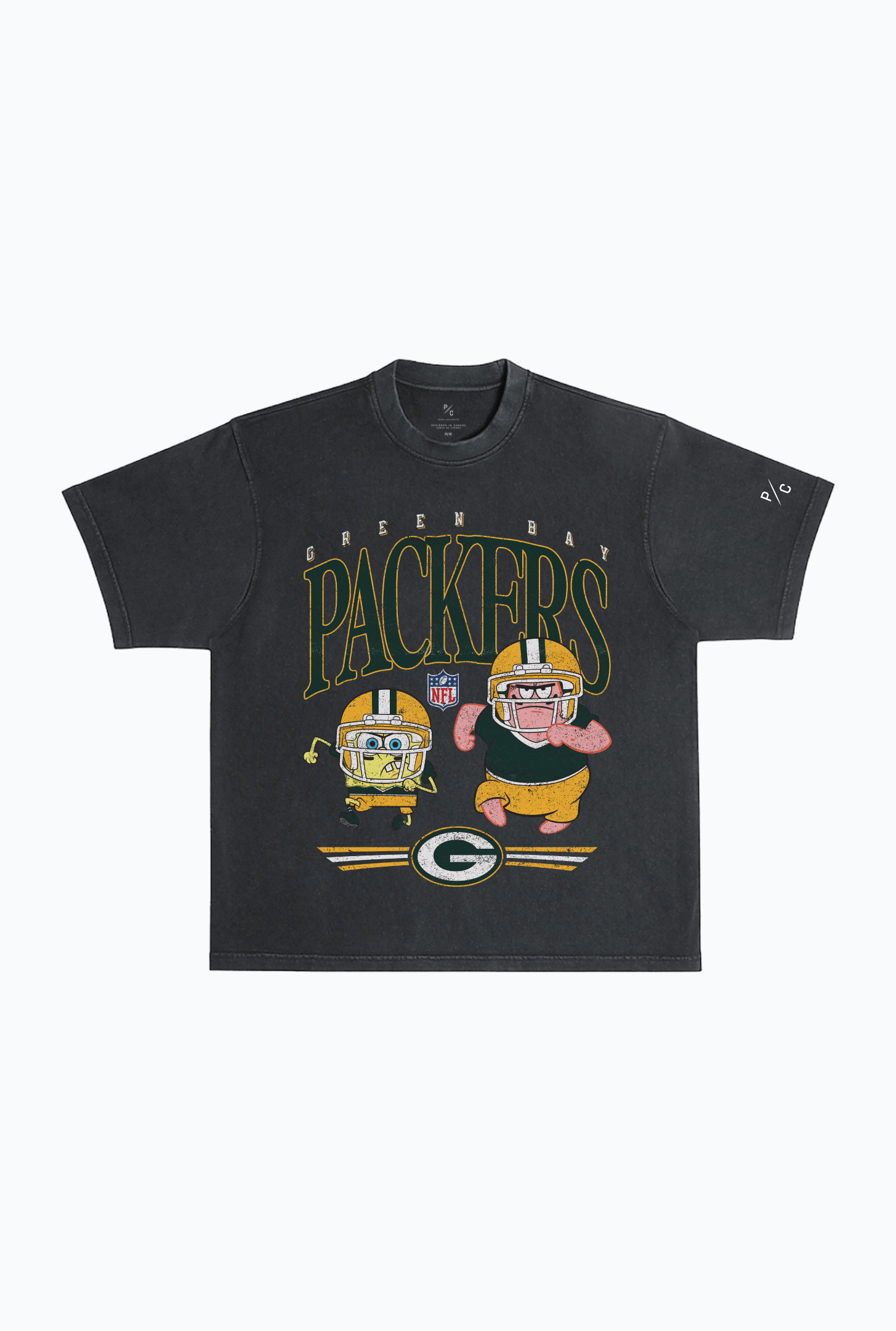 Spongebob & Patrick Rush Heavy Pigment Dye T-Shirt - Green Bay Packers