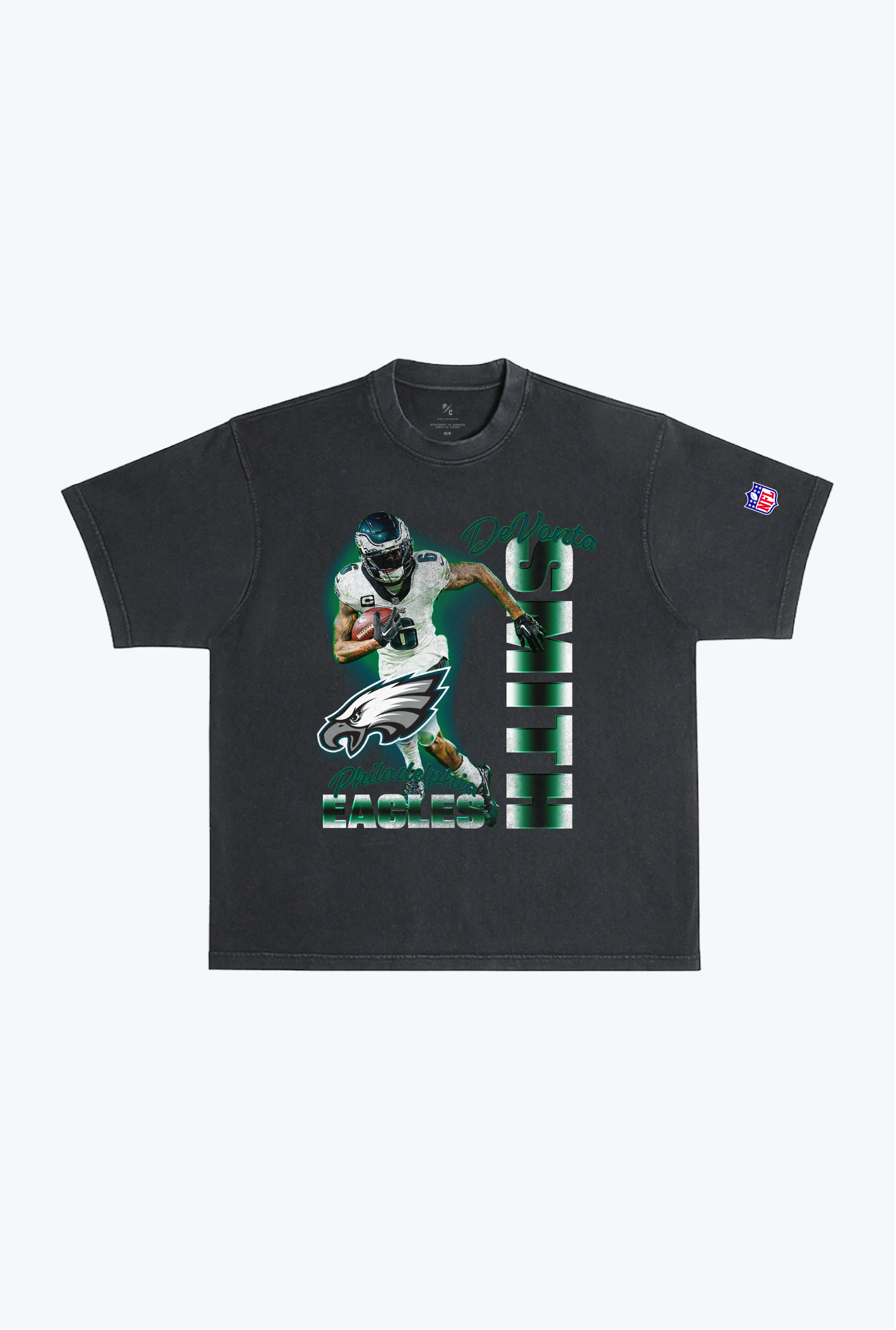 T-shirt épais teint en pièce DeVonta Smith - Noir