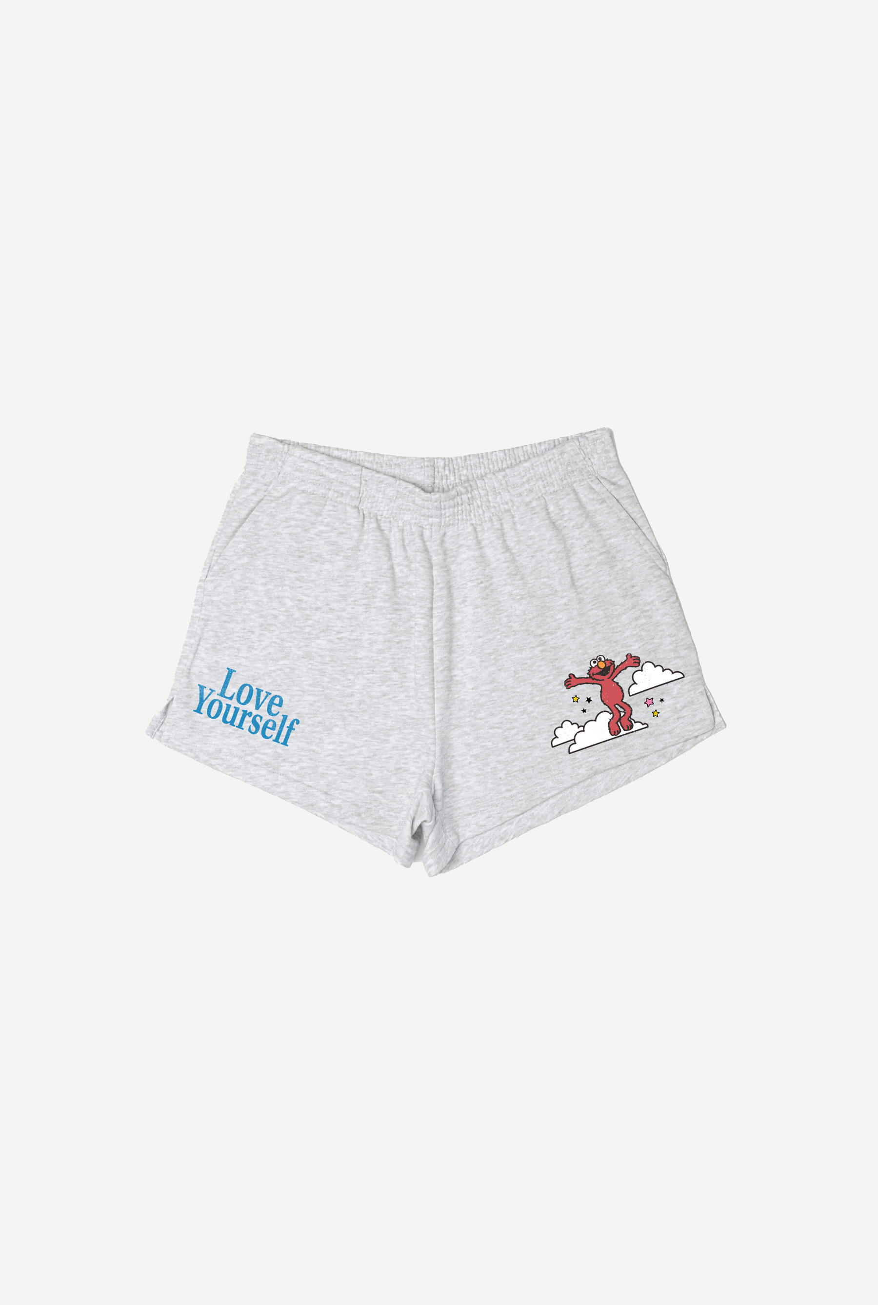 Love Yourself Elmo Women's Fleece Shorts - Ash Grey