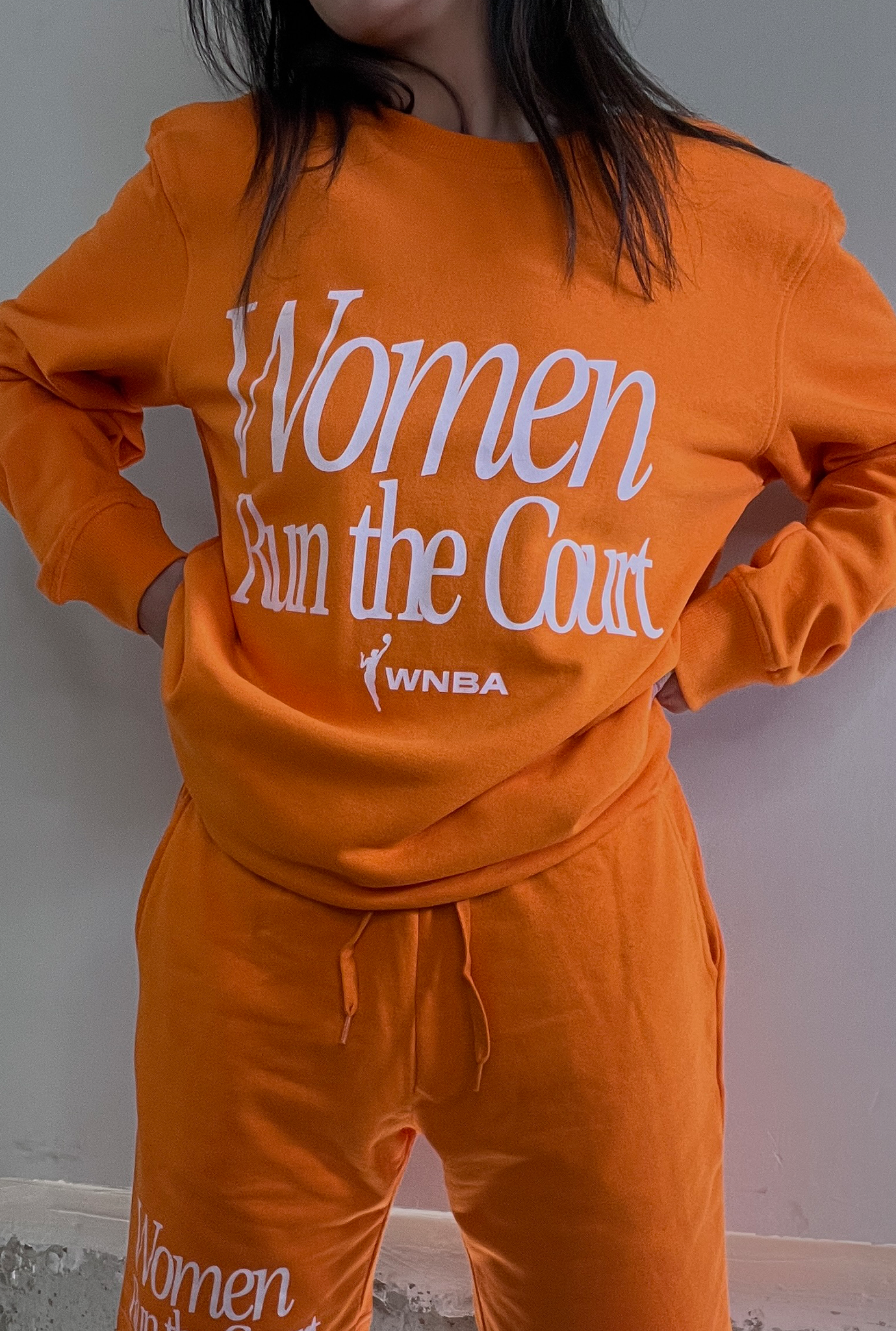 Women Run The Court Crewneck - Orange