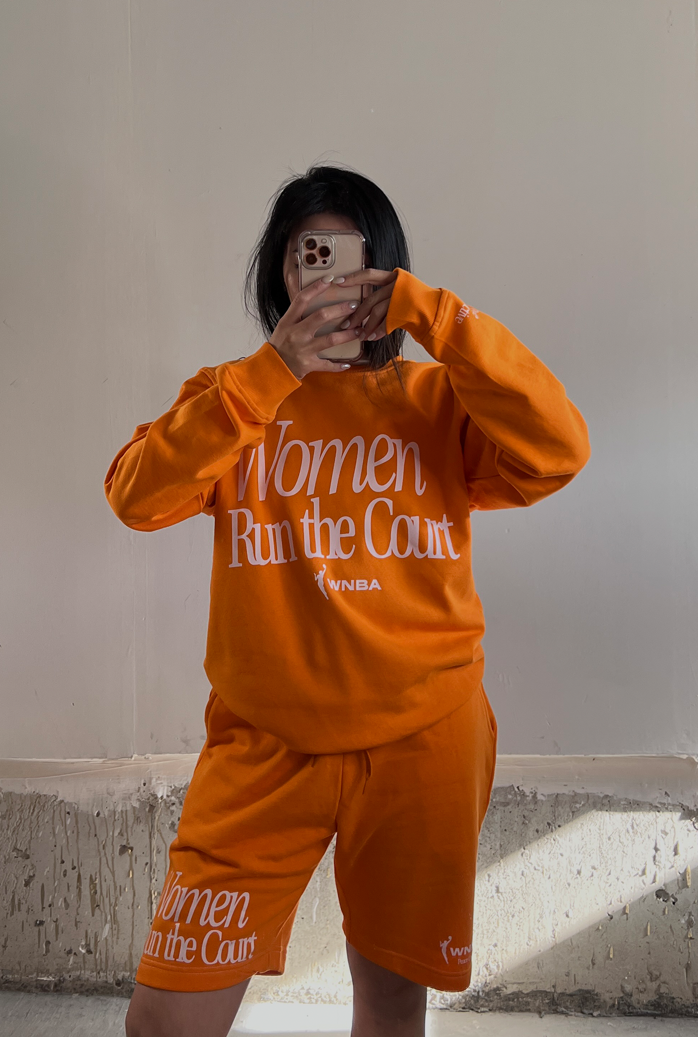 Women Run The Court Crewneck - Orange