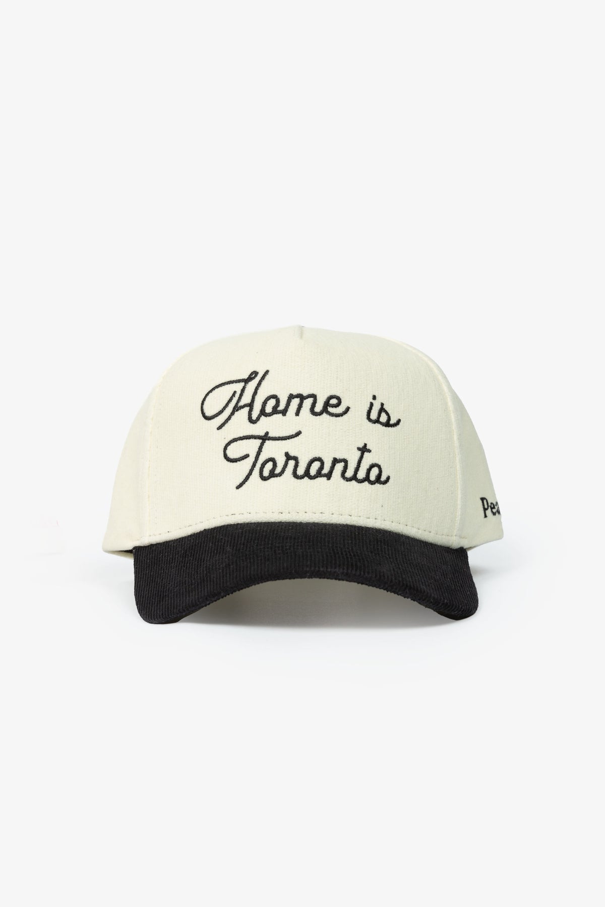 Home is Toronto Corduroy A-Frame Cap - Black / Ivory
