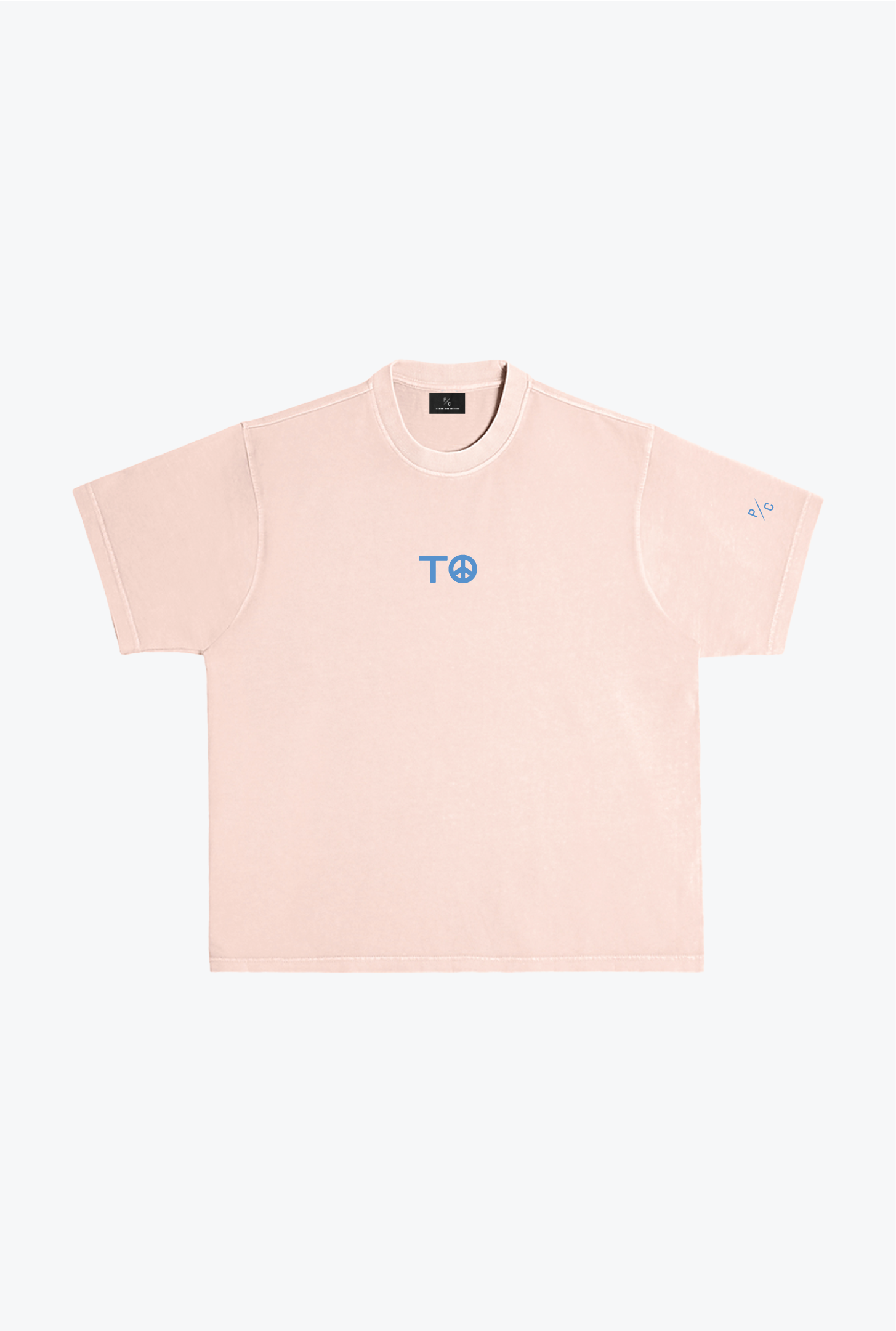 "Peace and Love" Script T-Shirt - Salmon