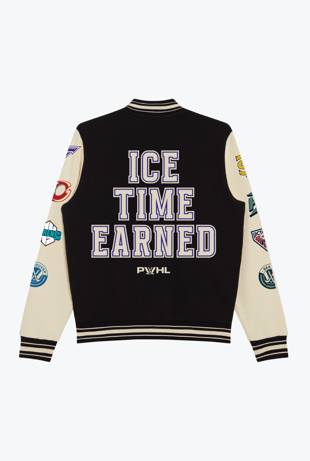 Ice Time Earned Letterman Jacket - Black
