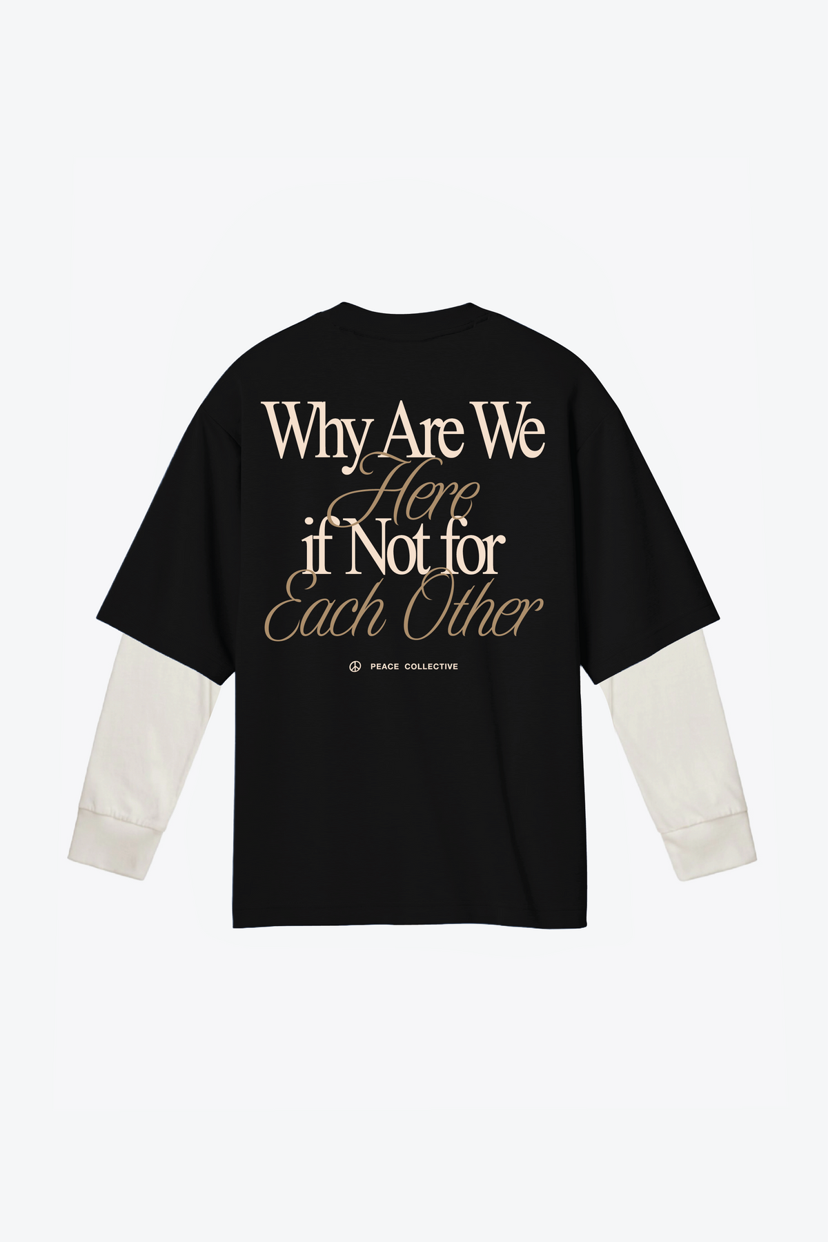 Peace Heavyweight Double Layered T-Shirt - Off Black