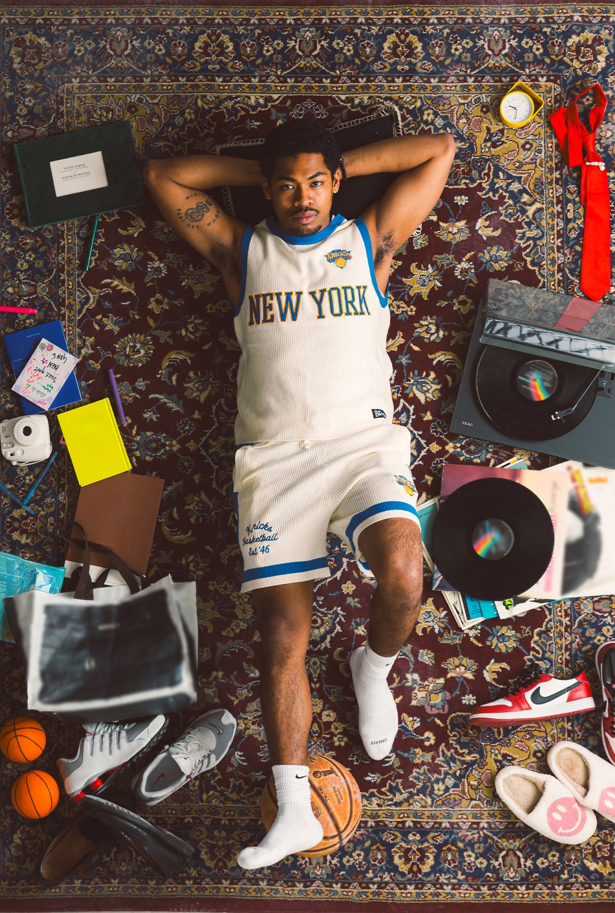 Short de basketball en maille des Knicks de New York - Ivoire