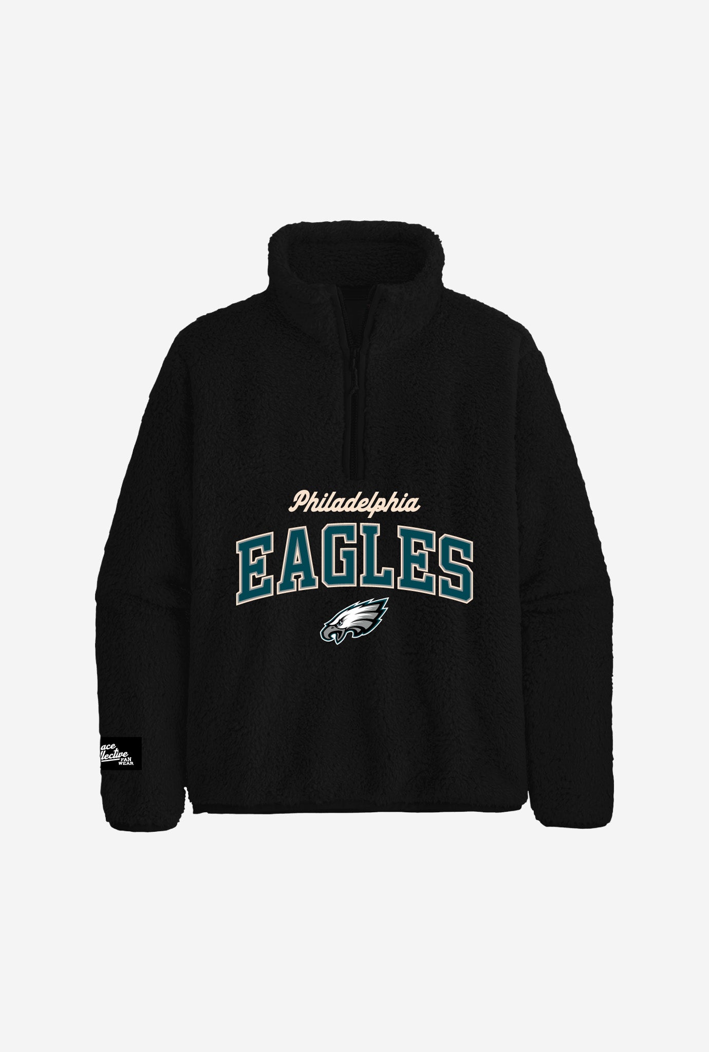 Philadelphia Eagles High Pile Quarter Zip - Black