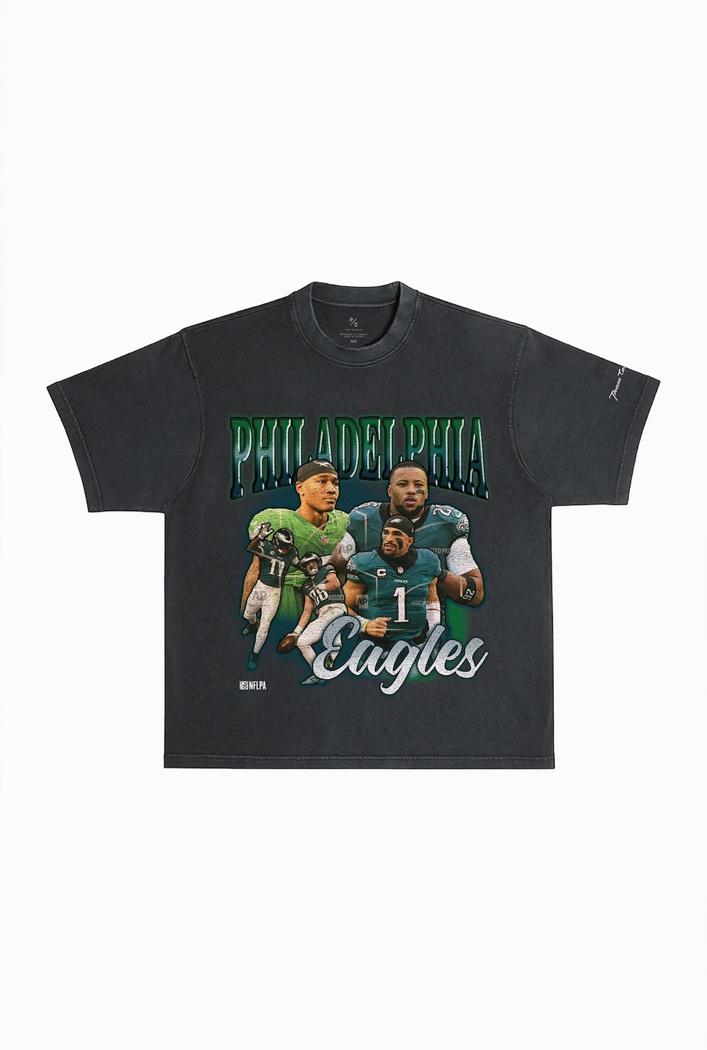 Philadelphia Eagles Vintage Heavyweight T-Shirt - Off Black