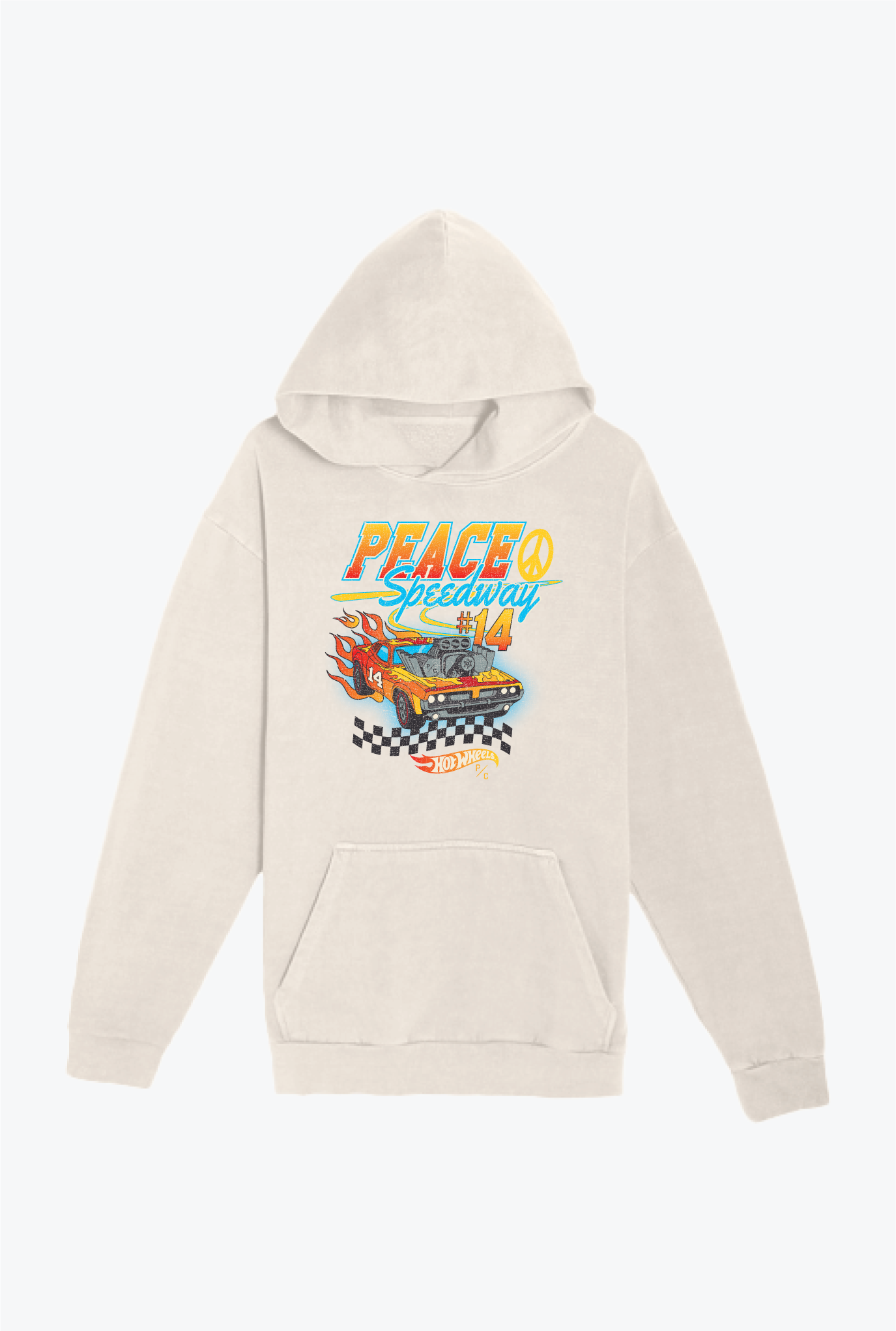 Peace Speedway Racing Heavyweight Hoodie - Ivory