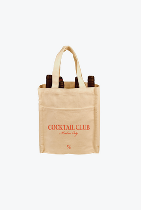 Cocktail Club Bottle Tote - Natural
