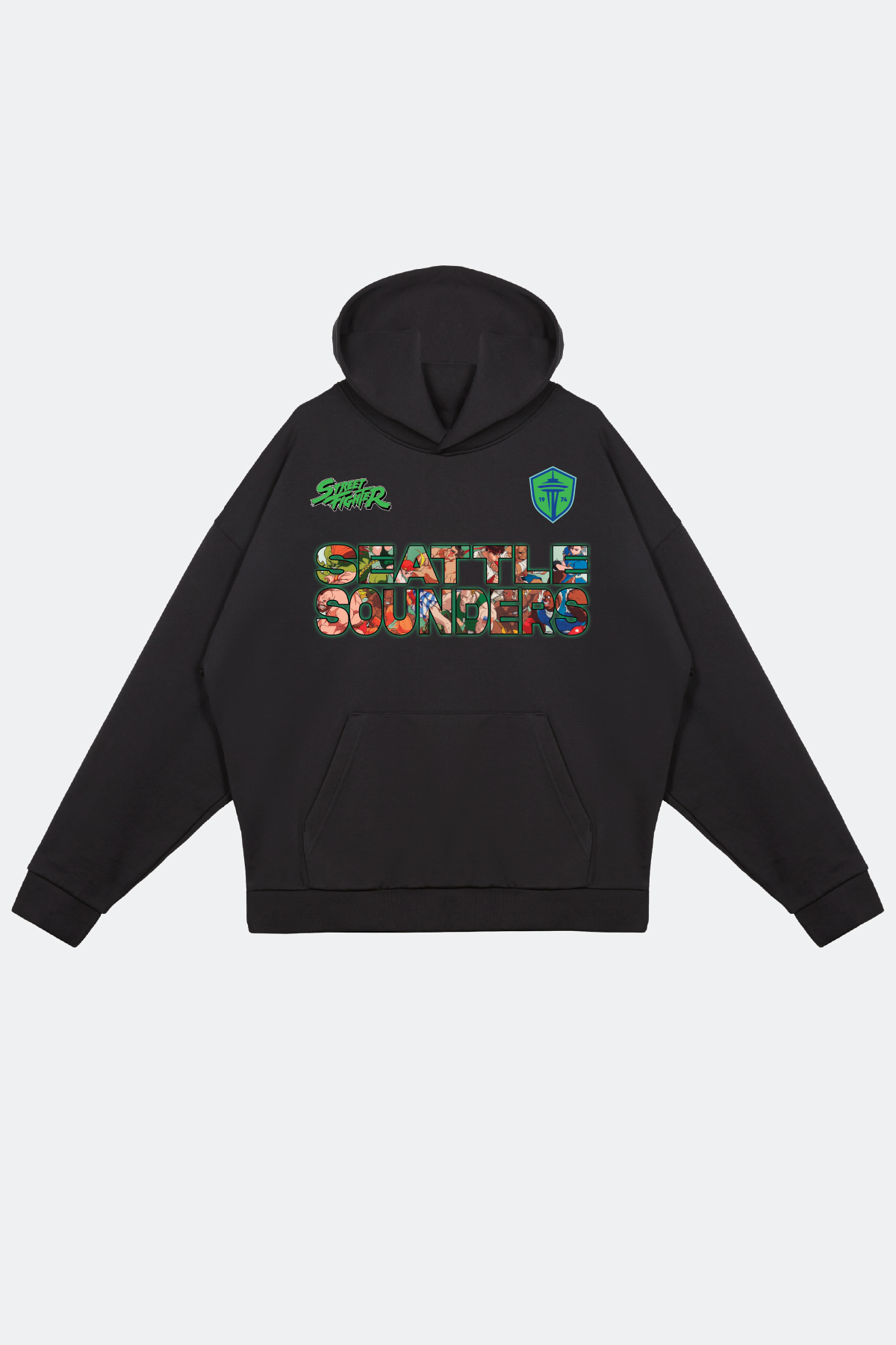 Seattle Sounders FC x Street Fighter Character Heavyweight Hoodie - Black
