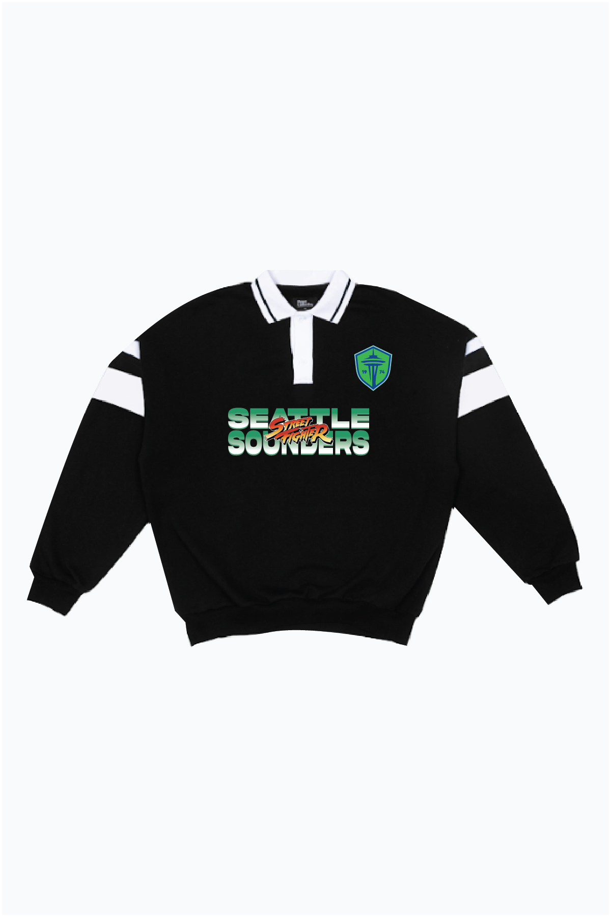 Seattle Sounders FC x Street Fighter Oversized Rugby - Black / White