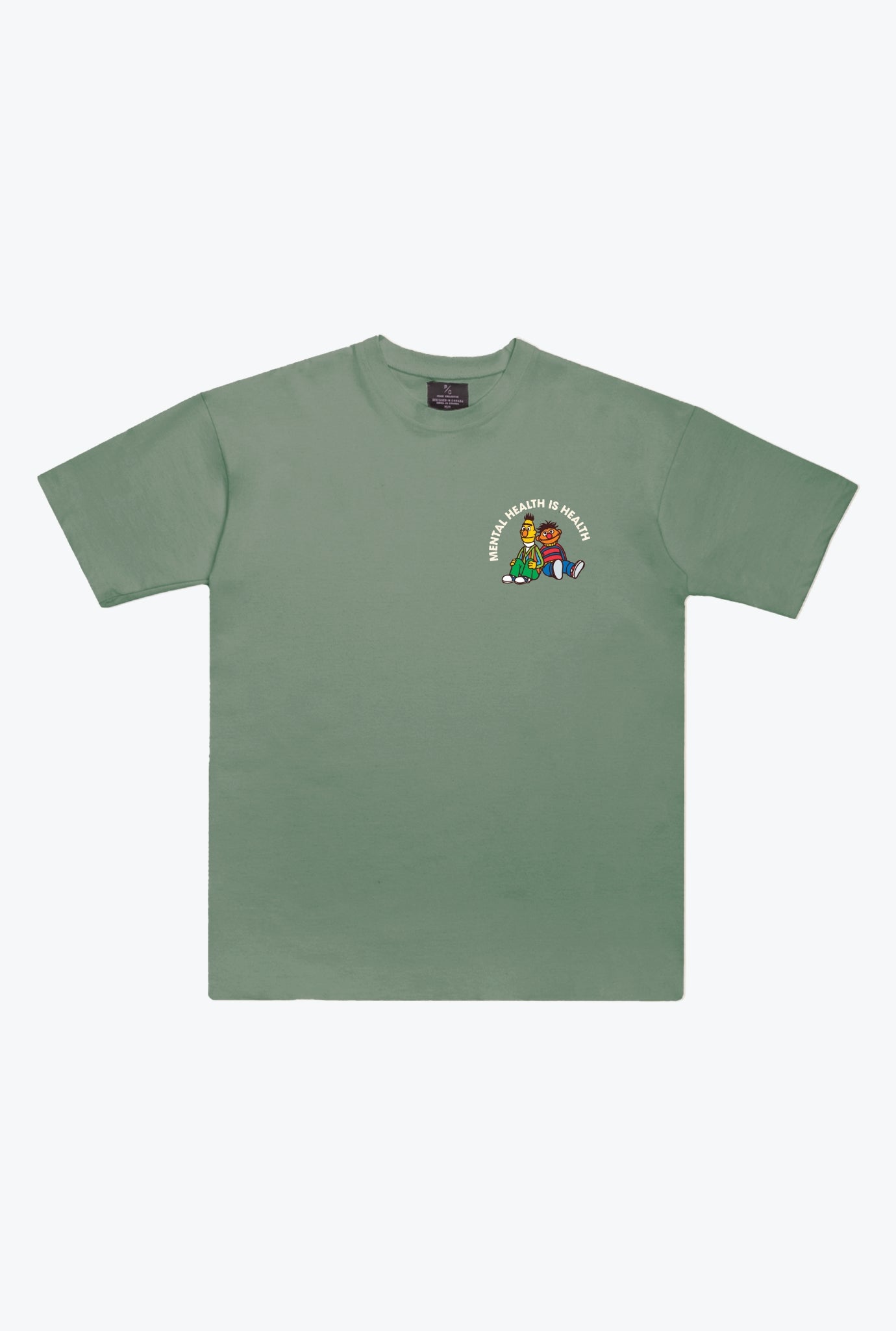 Sesame Street Mental Health Heavyweight T-Shirt - Sage Green