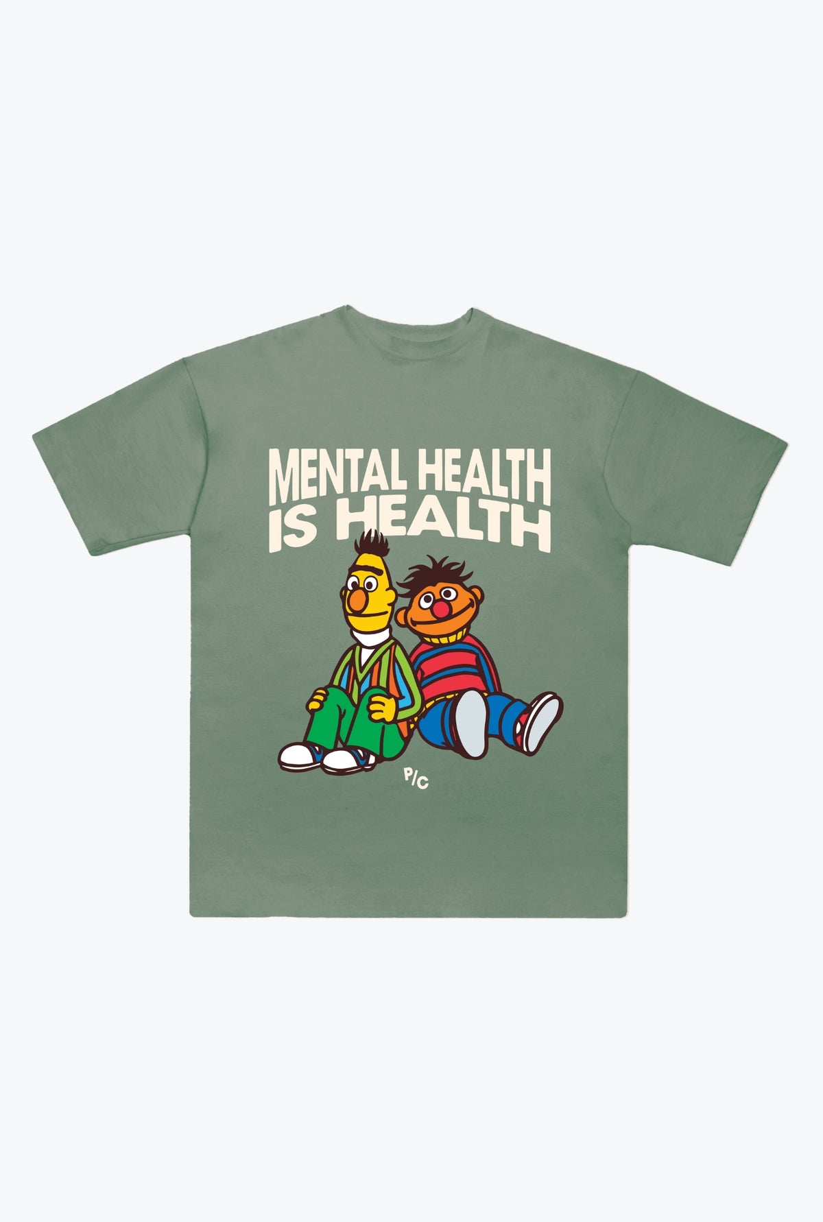Sesame Street Mental Health Heavyweight T-Shirt - Sage Green
