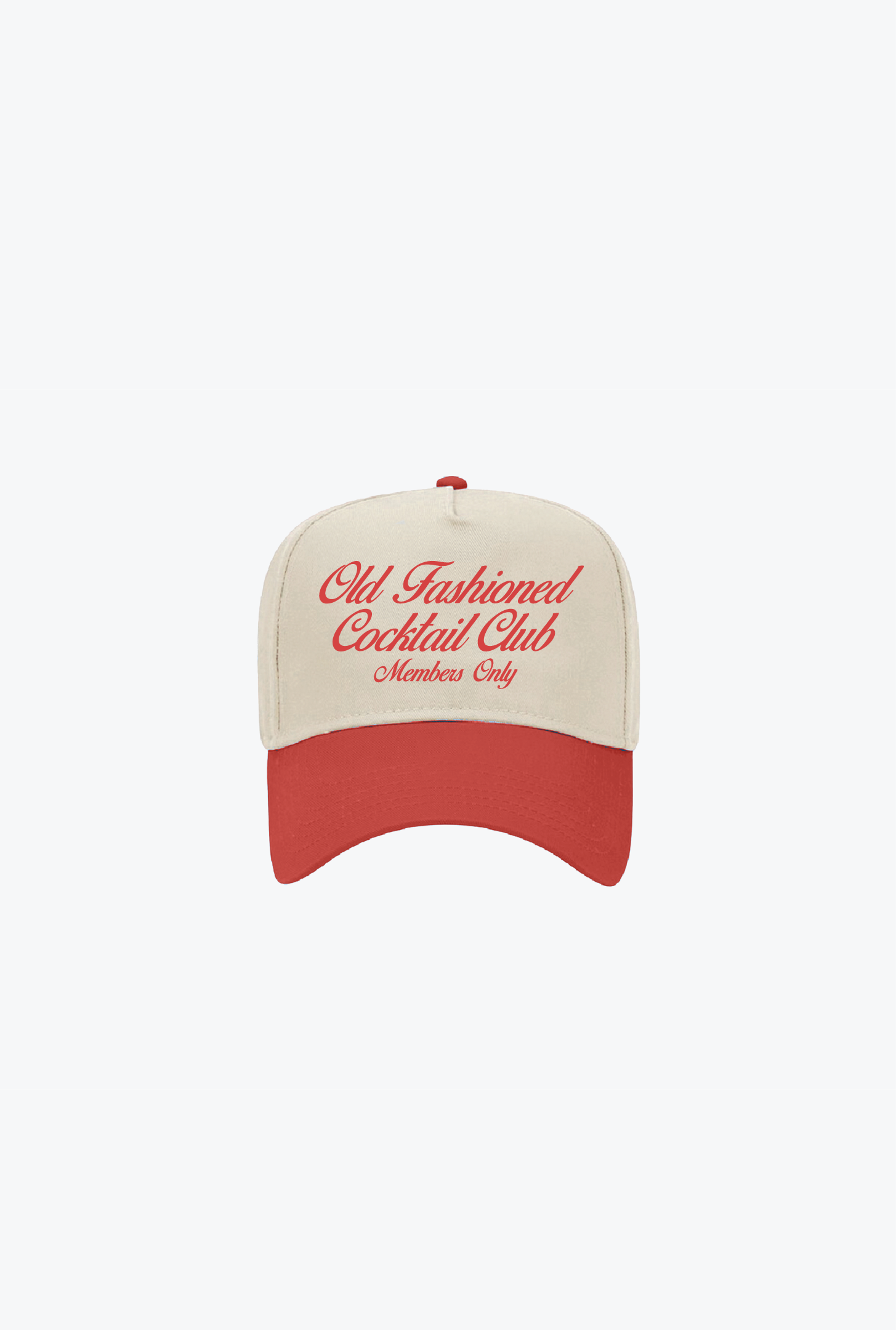 Old Fashion Cocktail Club A-Frame Cap - Tomato Red/Ivory
