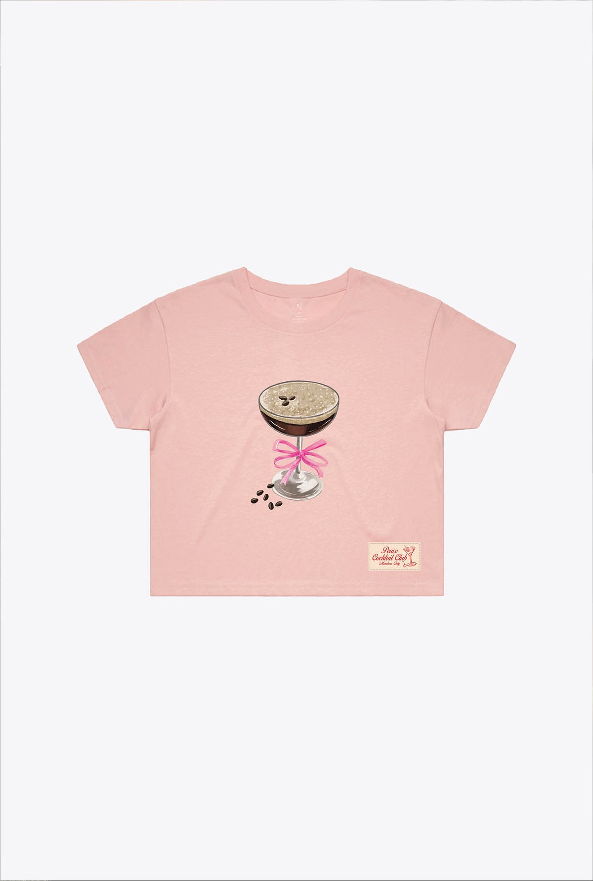 Espresso Martini Club Cropped T-Shirt - Dusty Pink