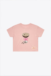 Espresso Martini Club Cropped T-Shirt - Dusty Pink