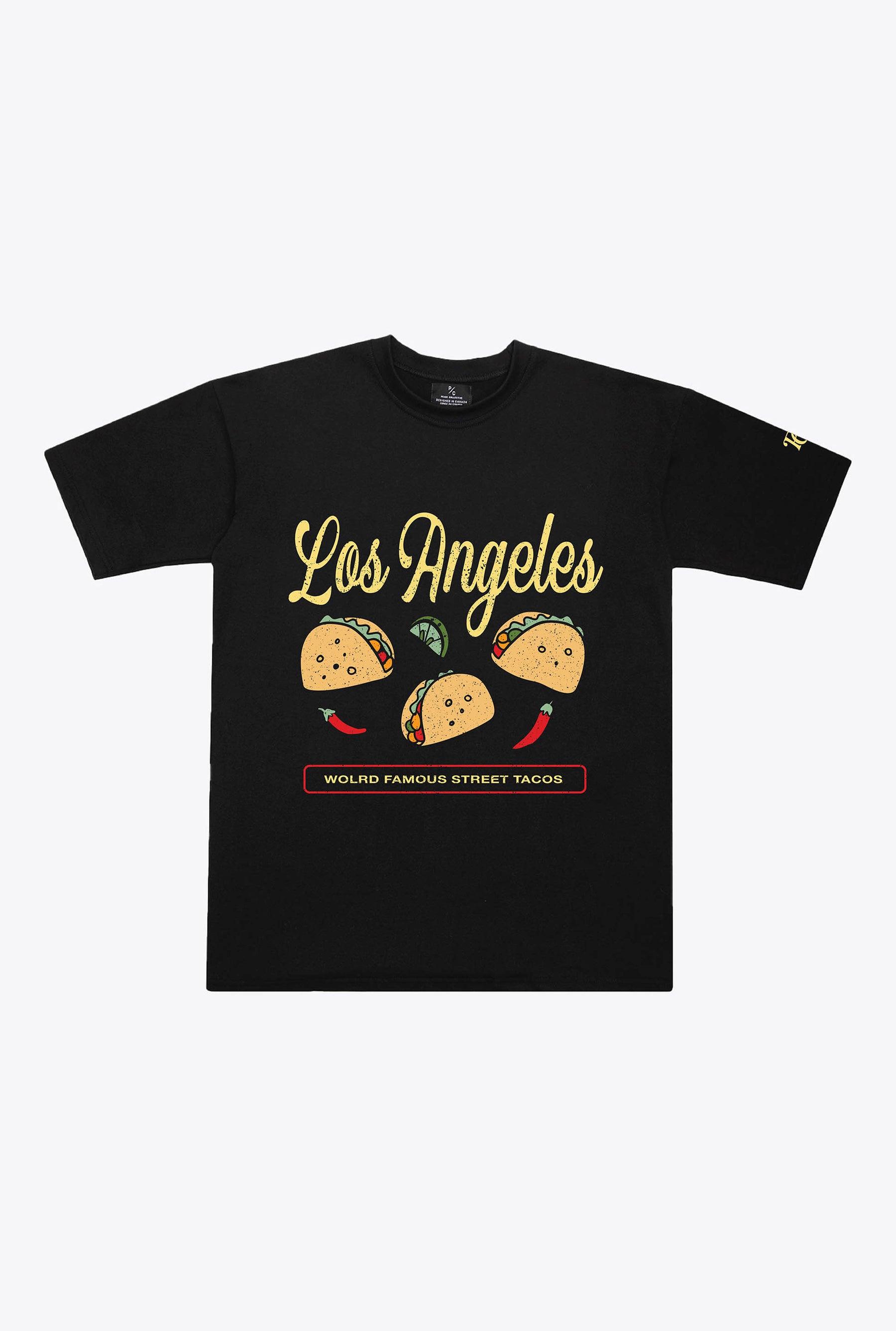 Los Angeles Food Scene Heavyweight T-Shirt - Black