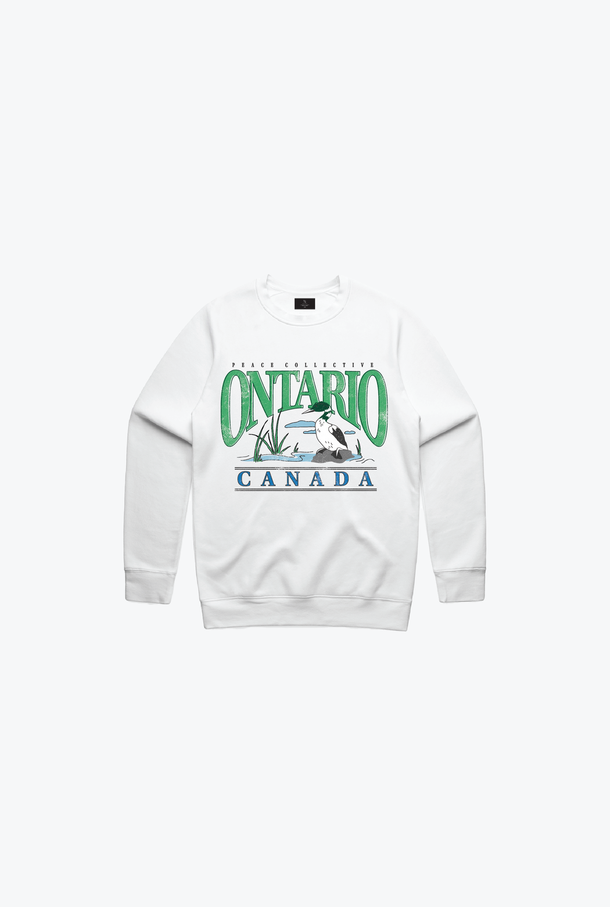 Ontario Loon Vintage Kids Crewneck - White