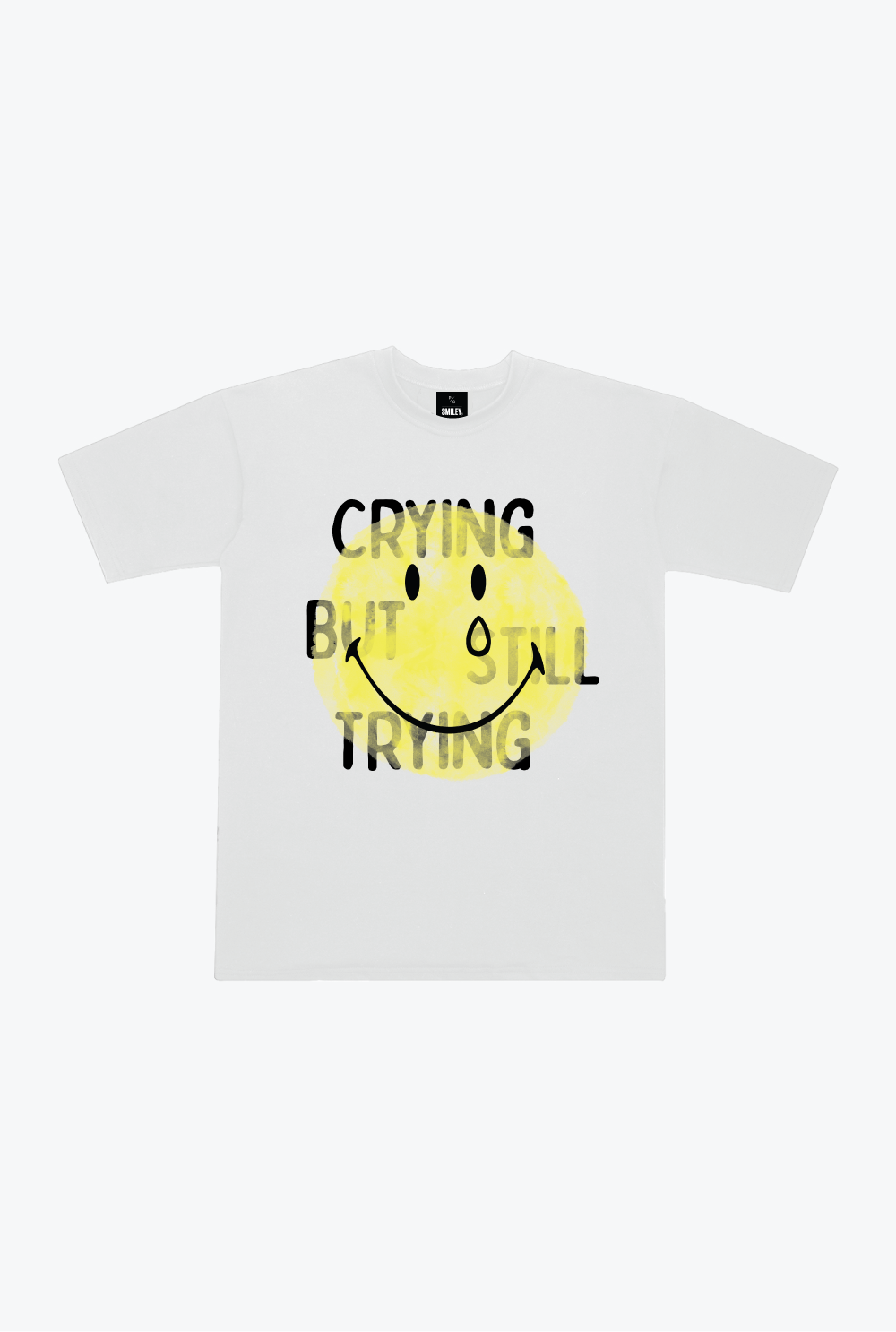 Crying But Still Trying T-Shirt - White