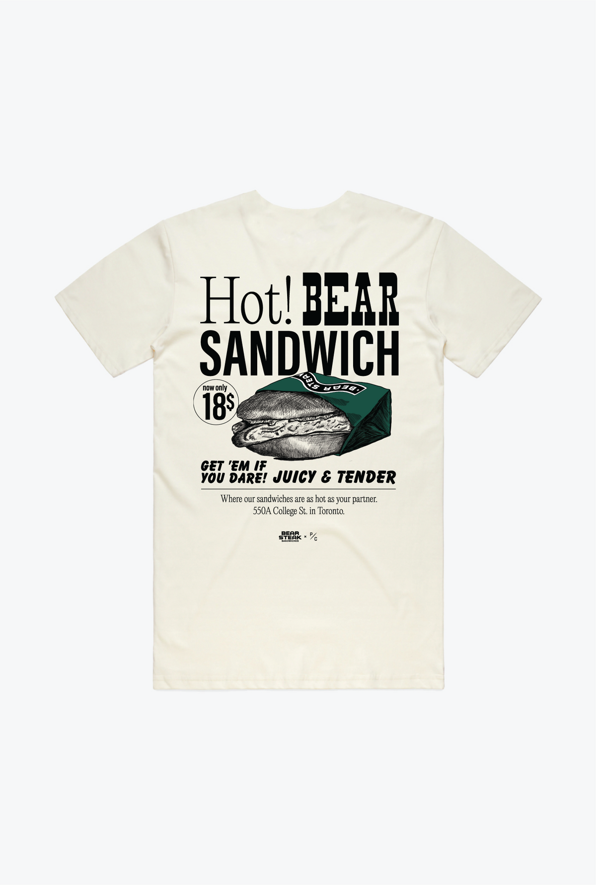 P/C x BEAR Steak Sandwiches Ad T-Shirt - Ivory