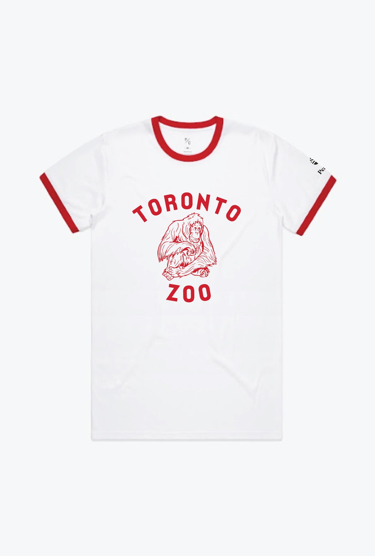 Toronto Zoo Orangutan Ringer T-Shirt - White / Red