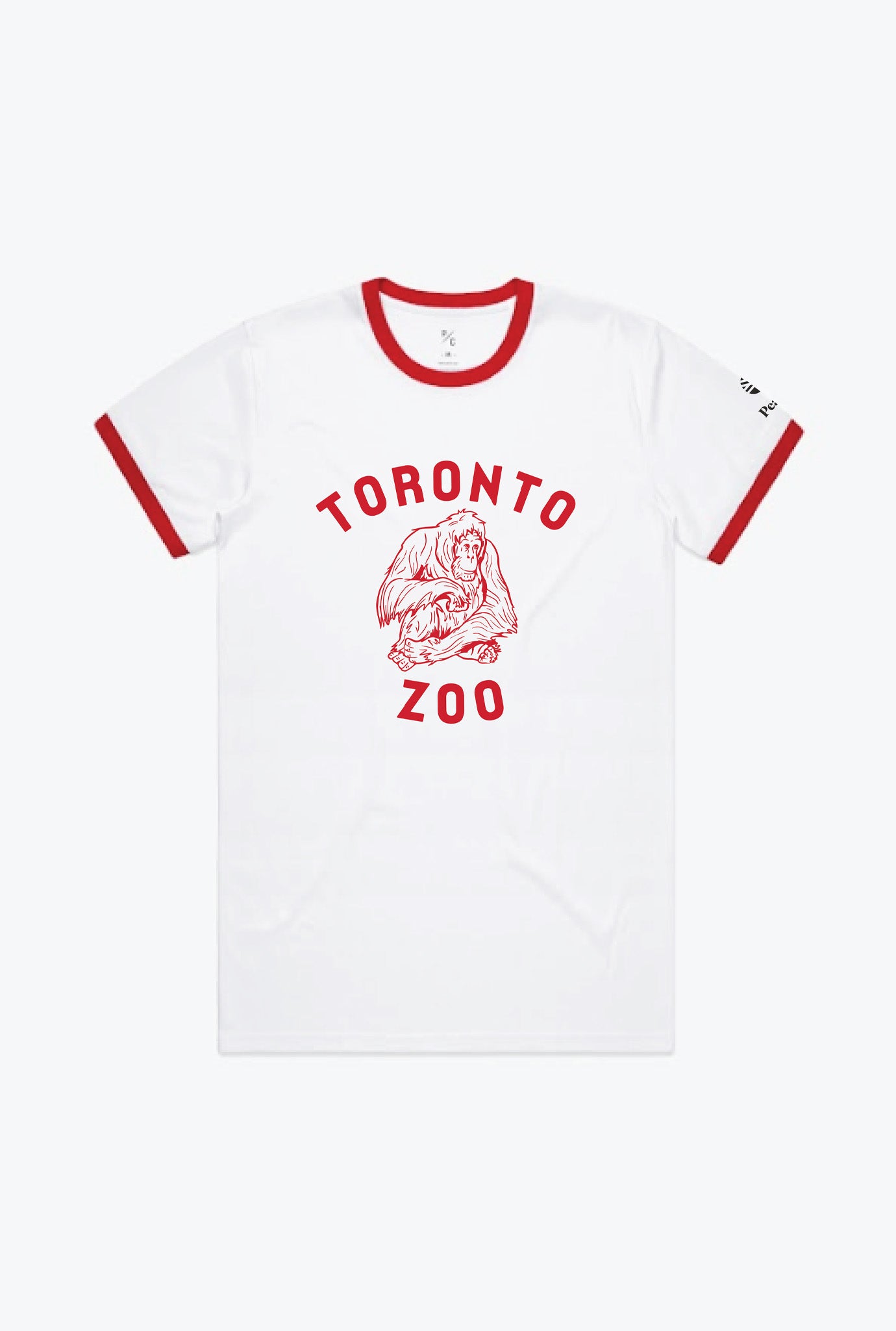 Toronto Zoo Orangutan Ringer T-Shirt - White / Red