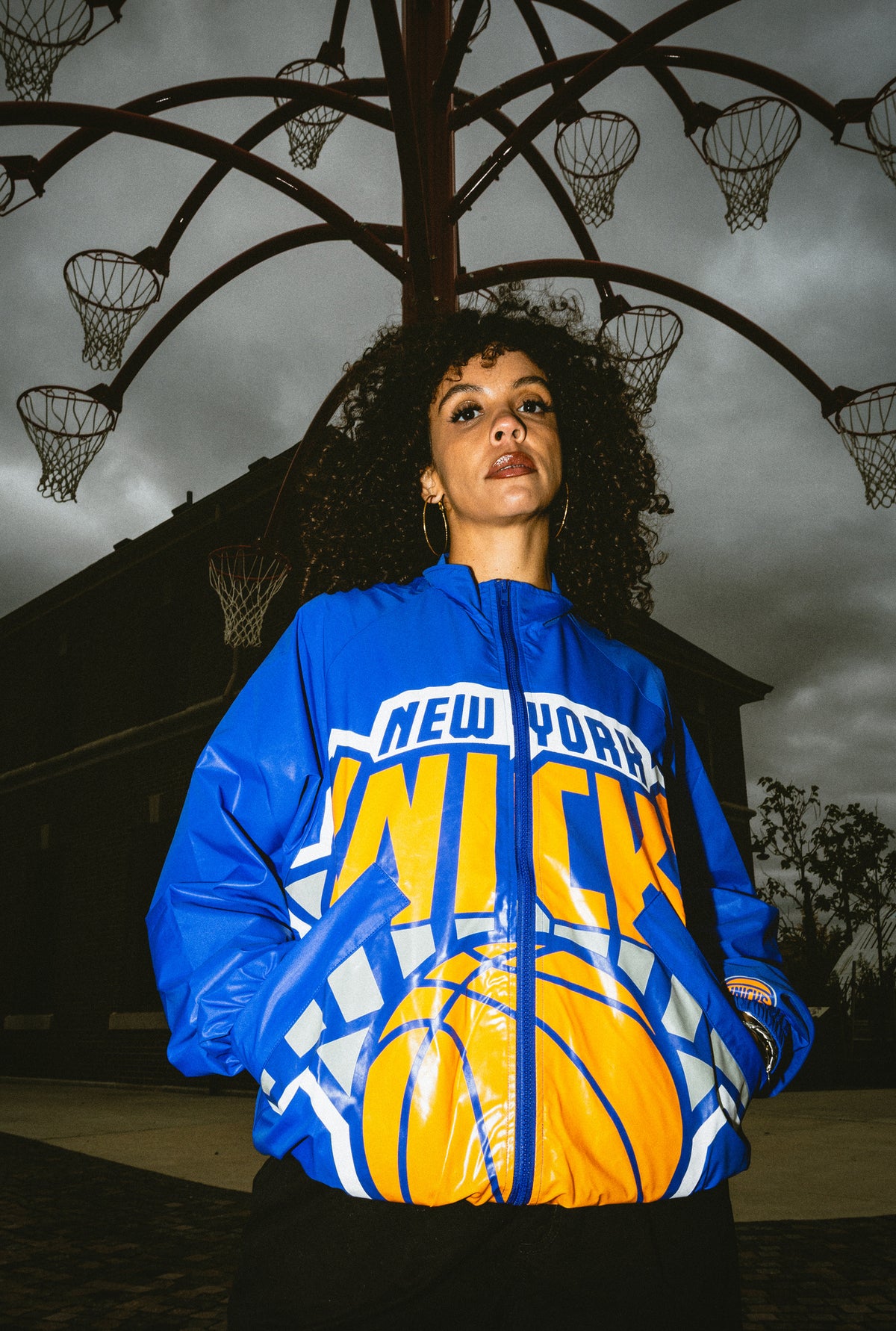 New York Knicks AOP Windbreaker Jacket - Royal
