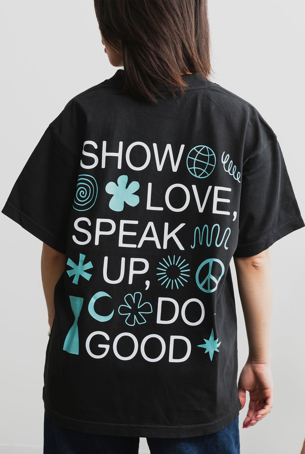 Show Love Heavyweight Garment Dyed T-Shirt - Black