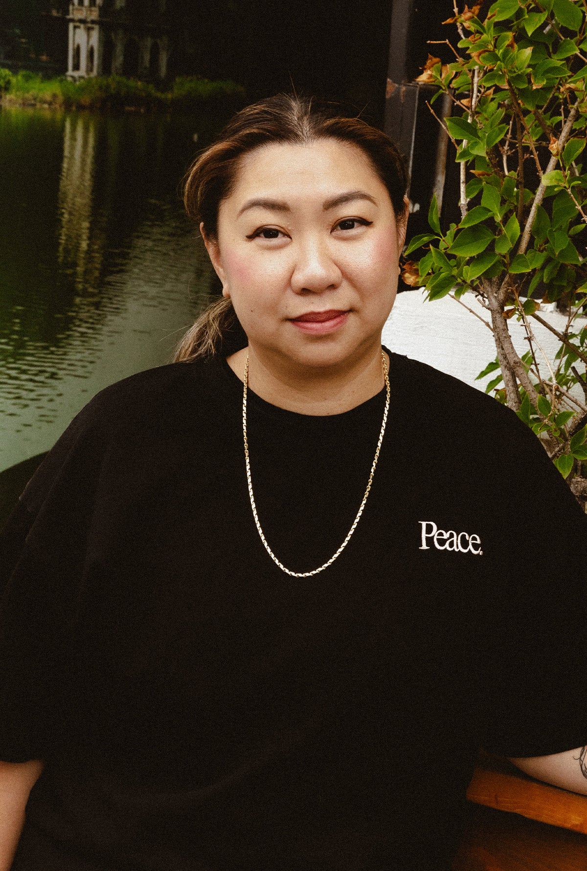 Peace Heavyweight Garment Dyed T-Shirt - Black