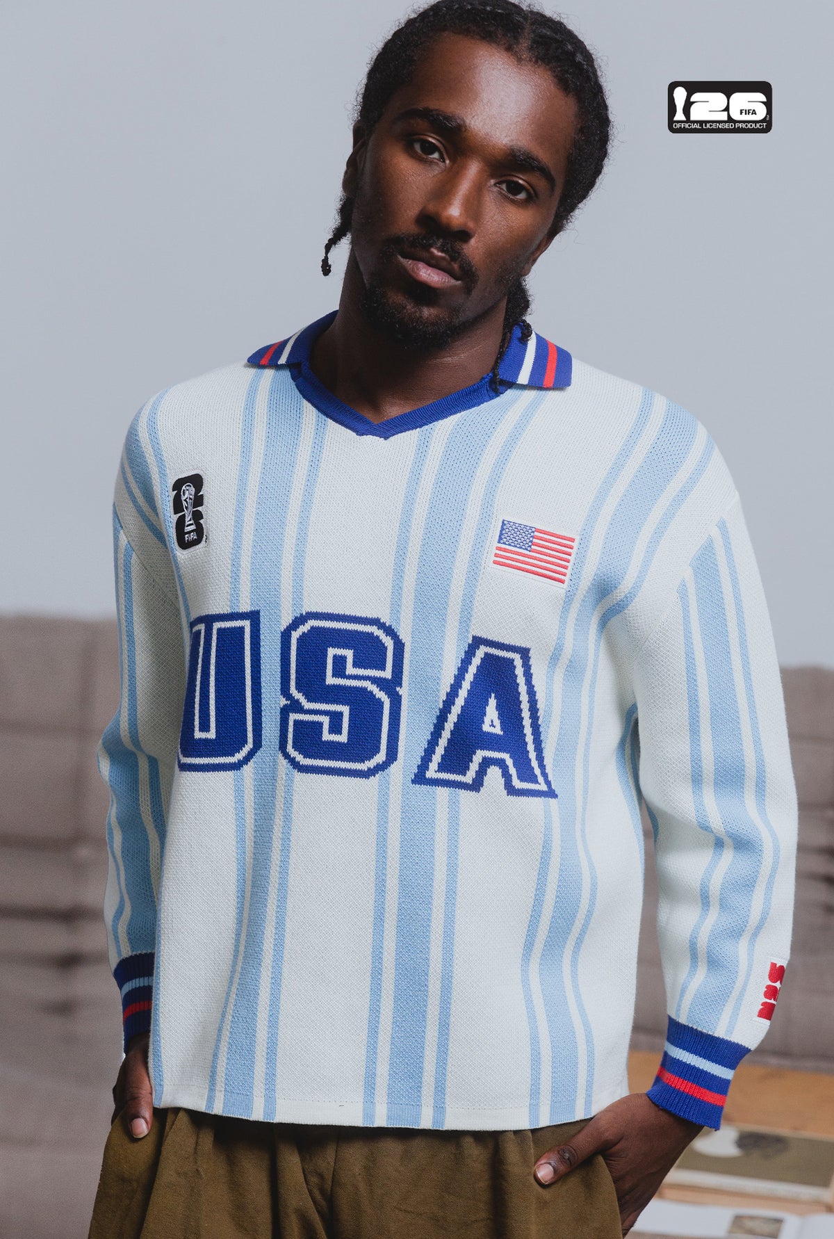 Maillot à manches longues blanc des États-Unis pour la Coupe du Monde de la FIFA 2026™