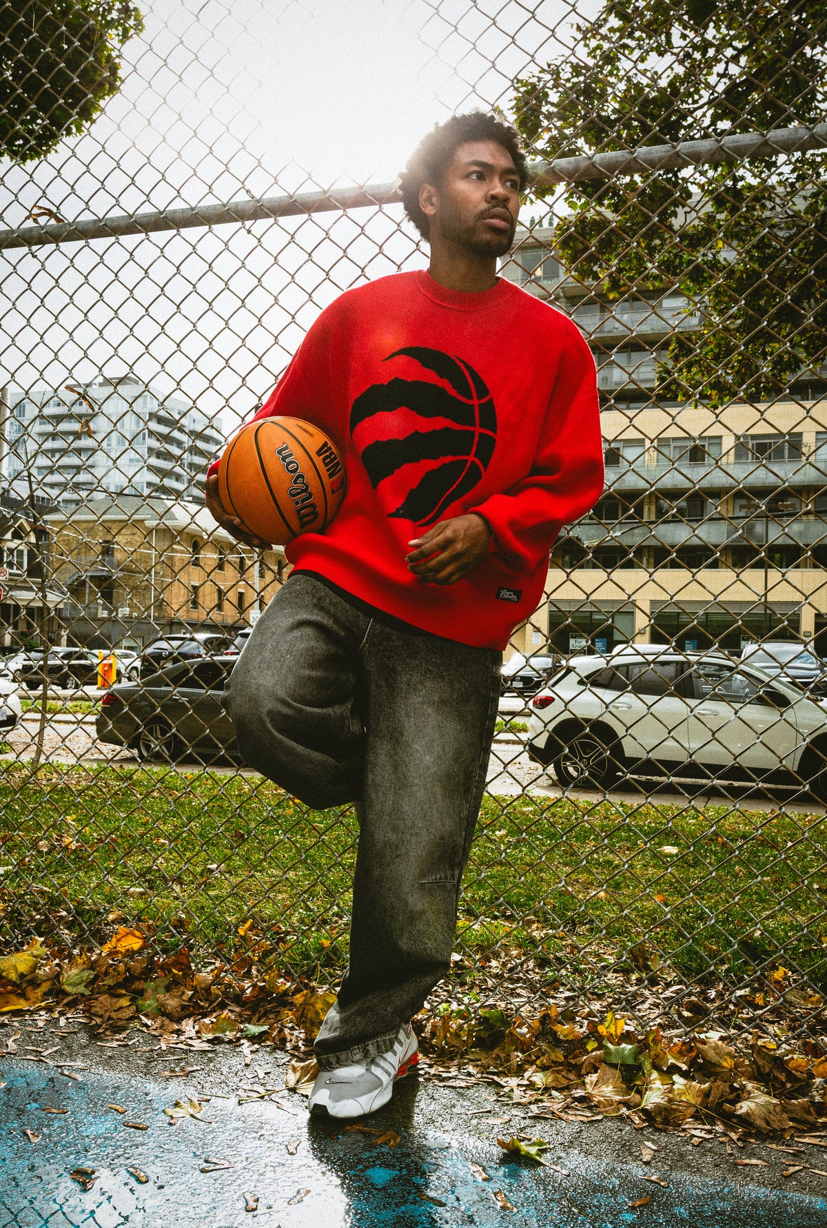 Toronto Raptors Oversized Knit Sweater - Red