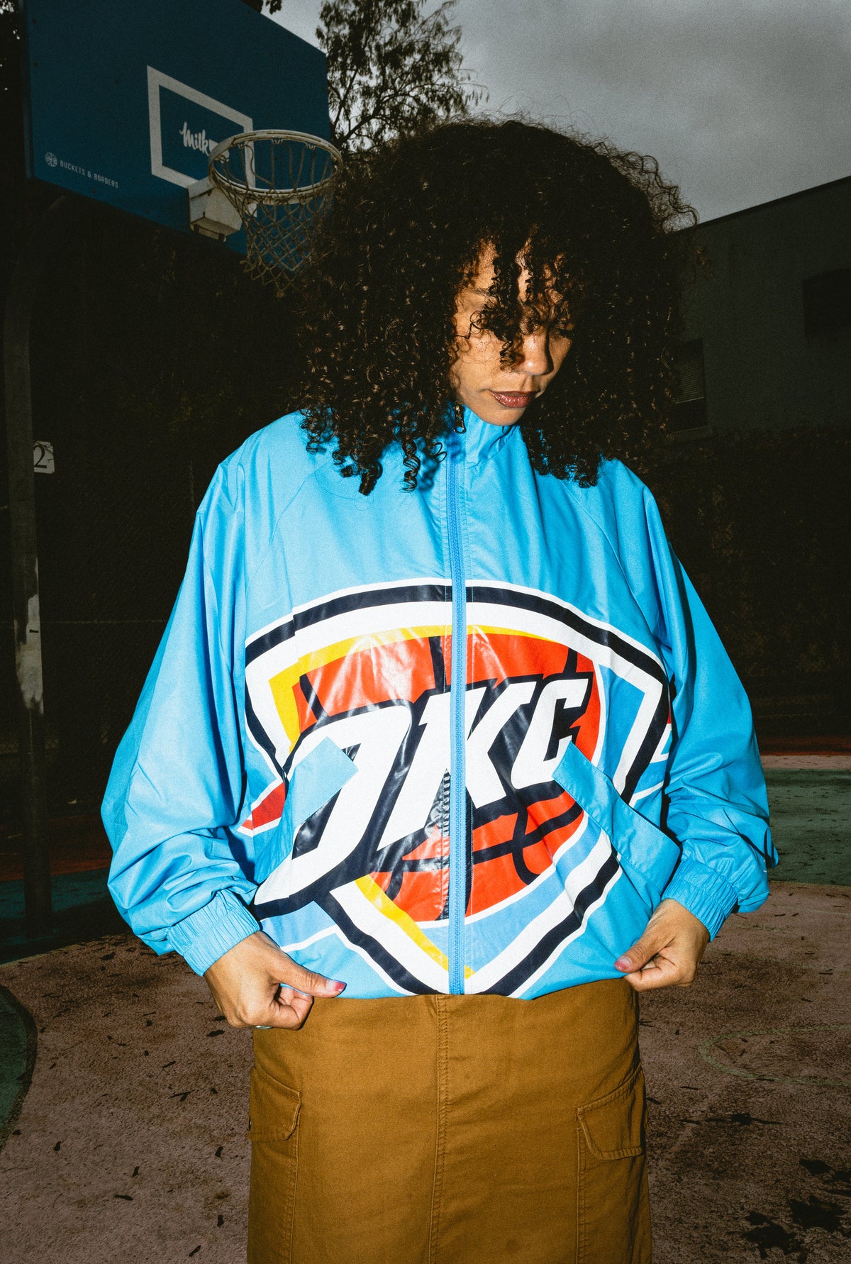 Oklahoma City Thunder AOP Windbreaker Jacket - Blue