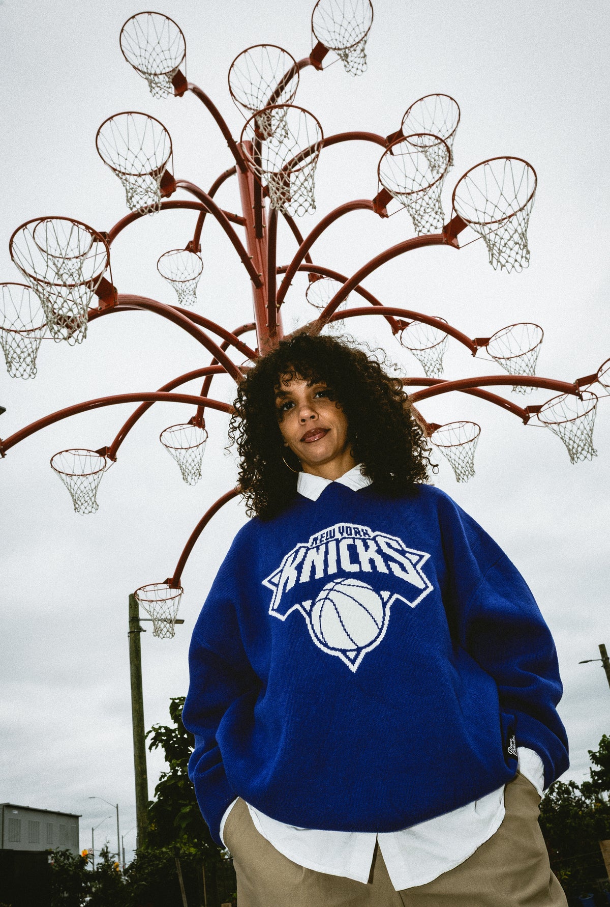 New York Knicks Oversized Knit Sweater - Royal