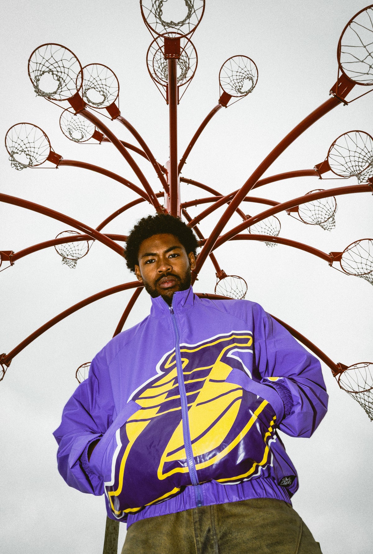 Los Angeles Lakers AOP Windbreaker Jacket - Purple