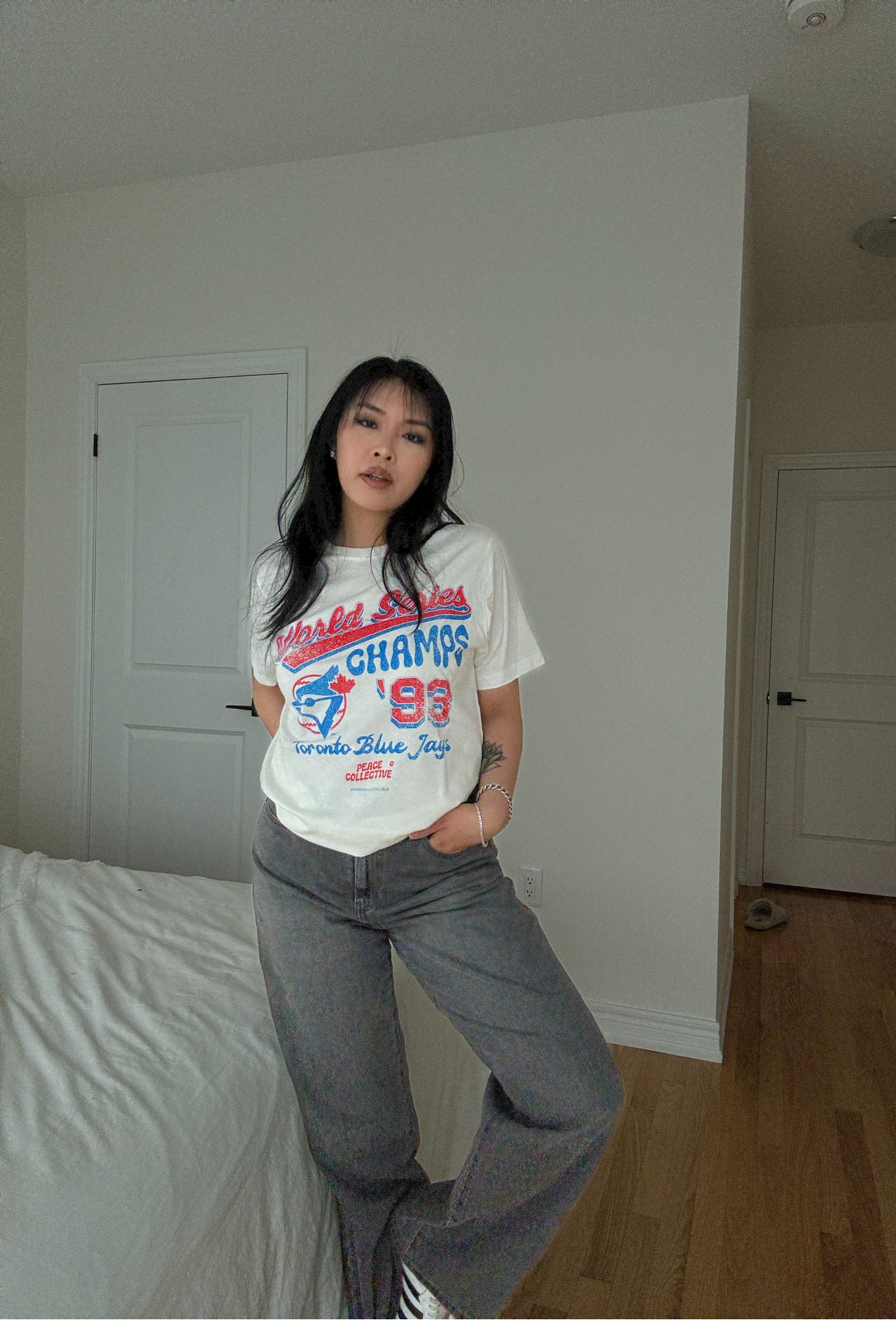 T-shirt des champions de la Série mondiale 1993 des Blue Jays de Toronto - Ivoire