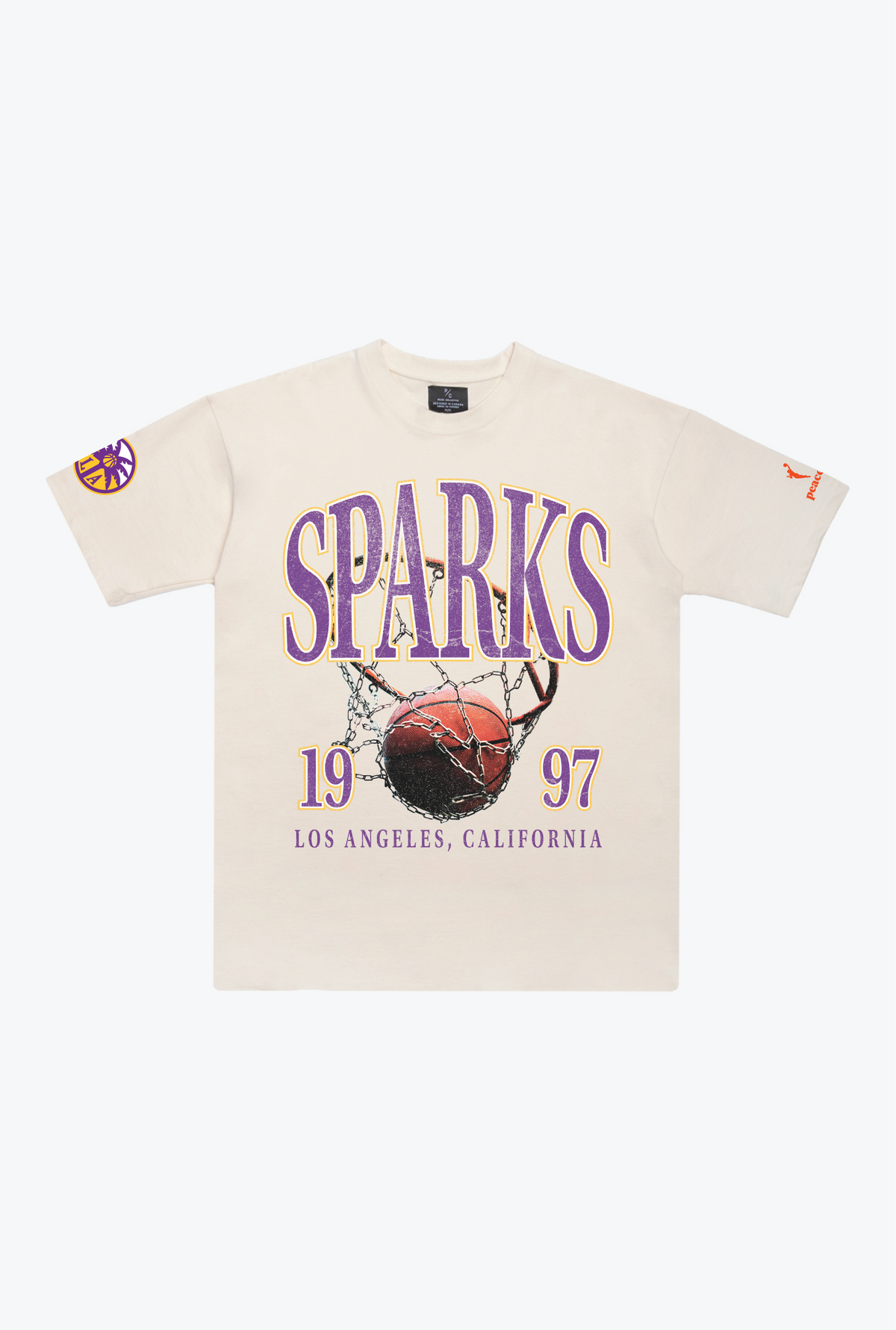 Los Angeles Sparks Vintage Heavyweight T-Shirt - Ivory
